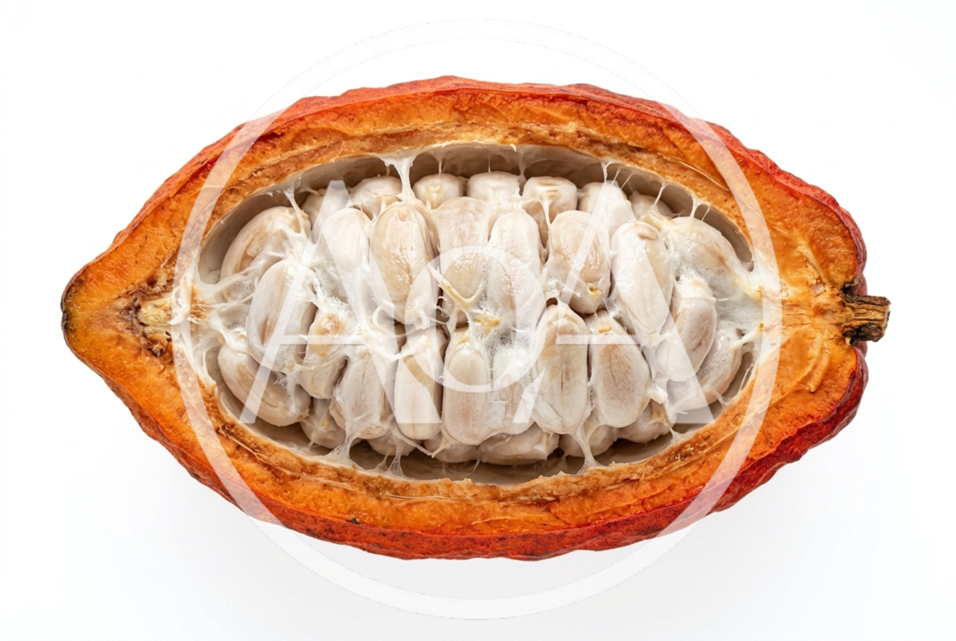Cross Section Of A Fresh Ripe Cacao Pod