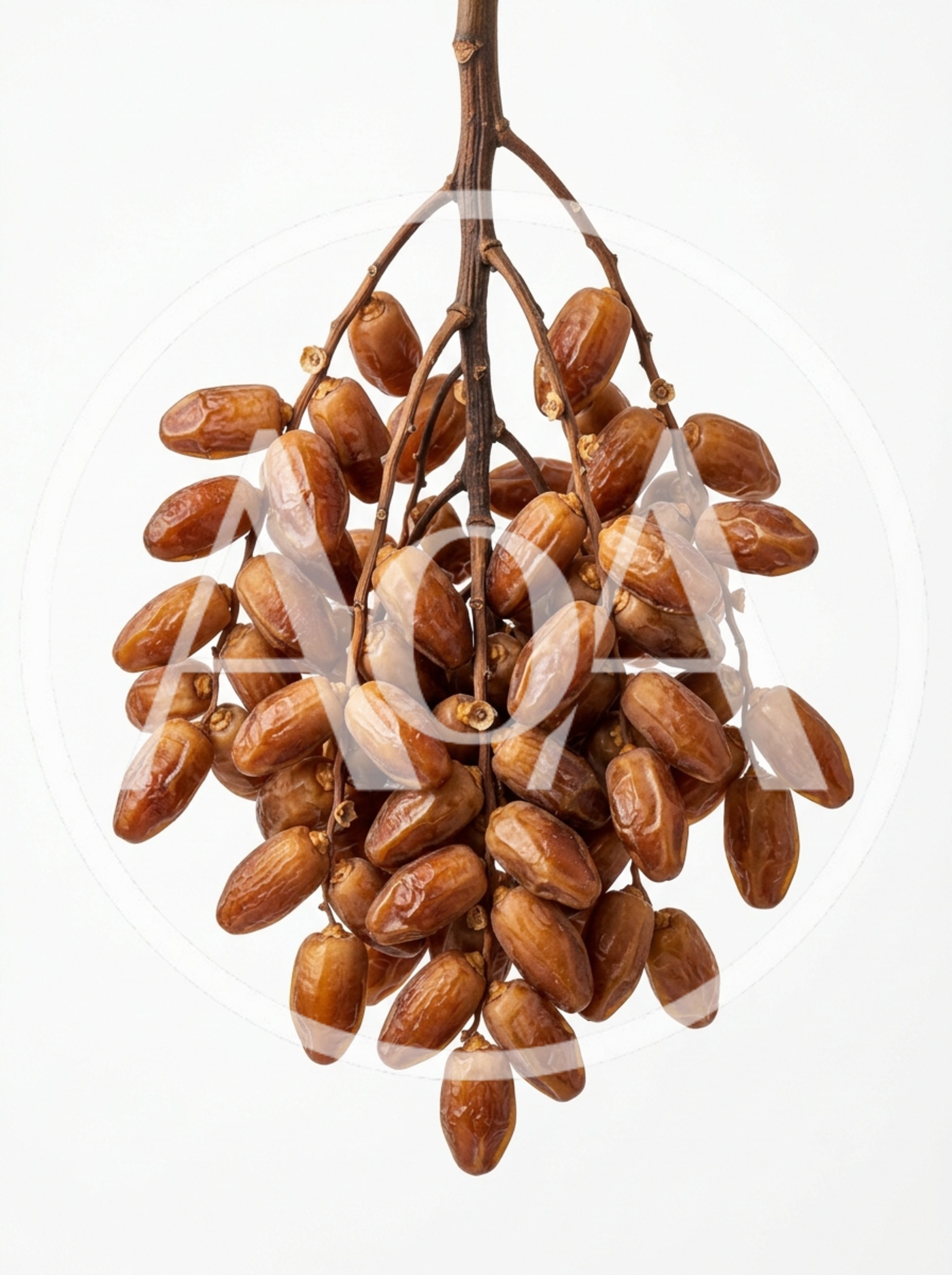 Fresh Brown Dates Hanging From A Branch