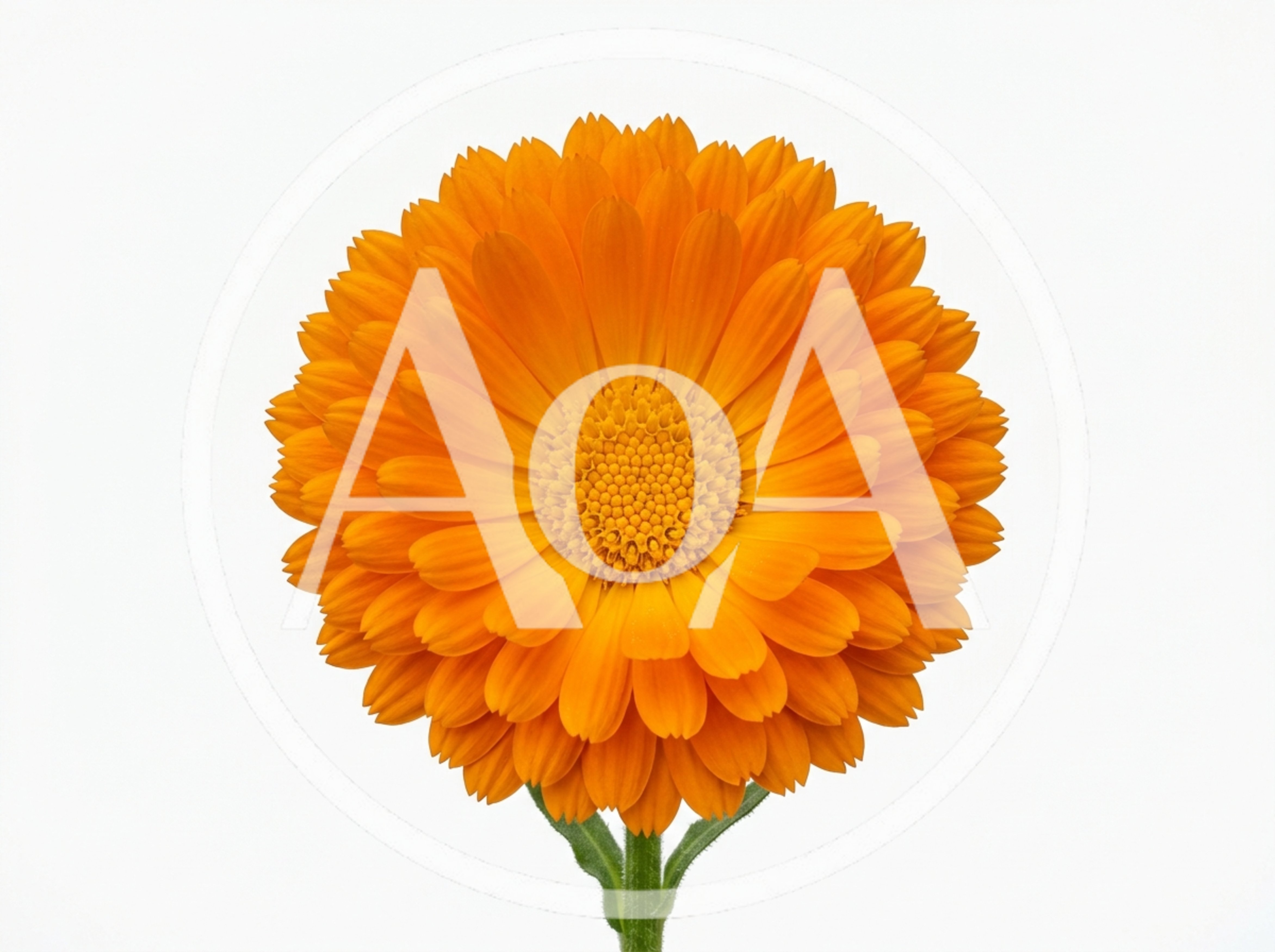 Single Vibrant Orange Calendula Flower Isolated On White