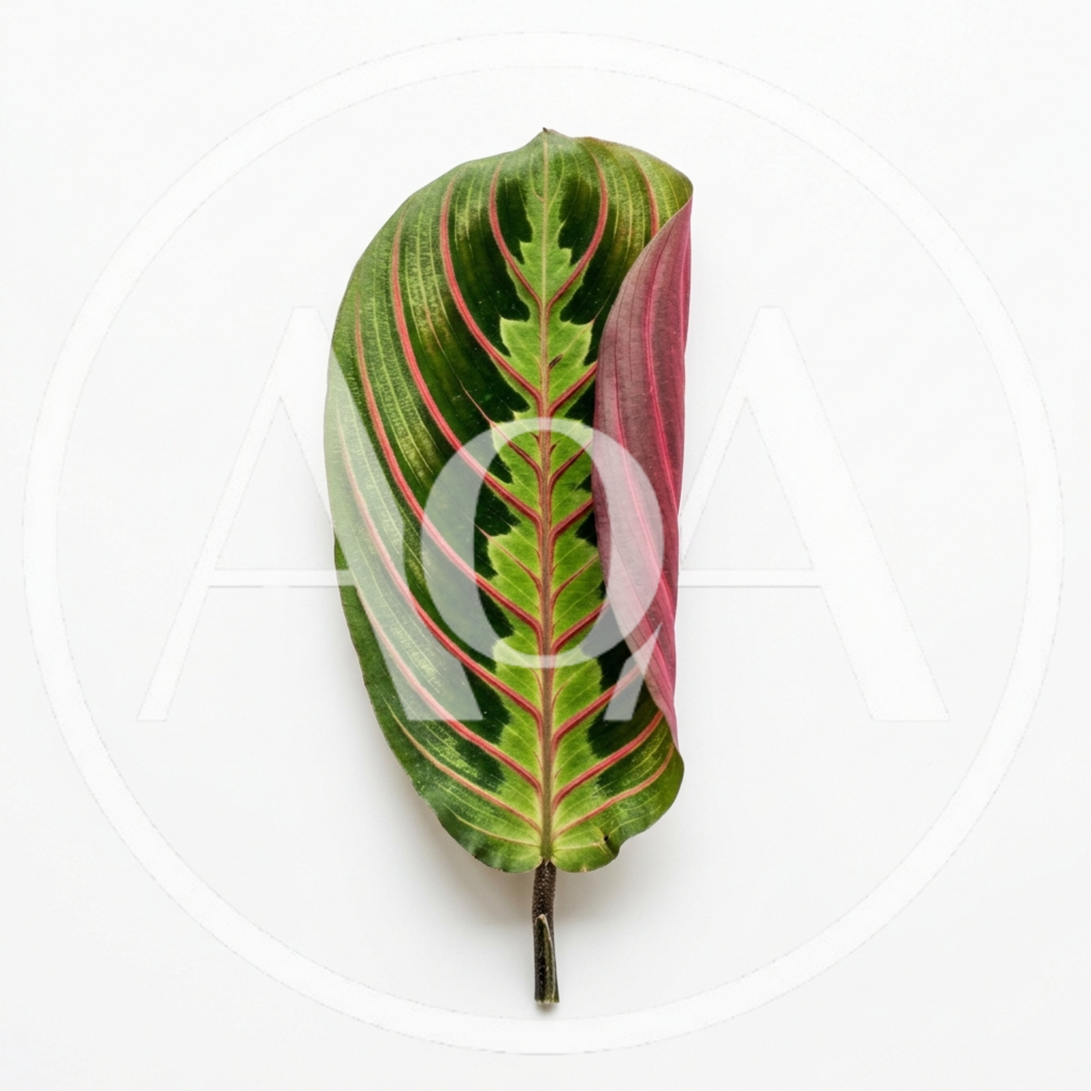 Single Maranta Leuconeura Leaf With Folded Edge