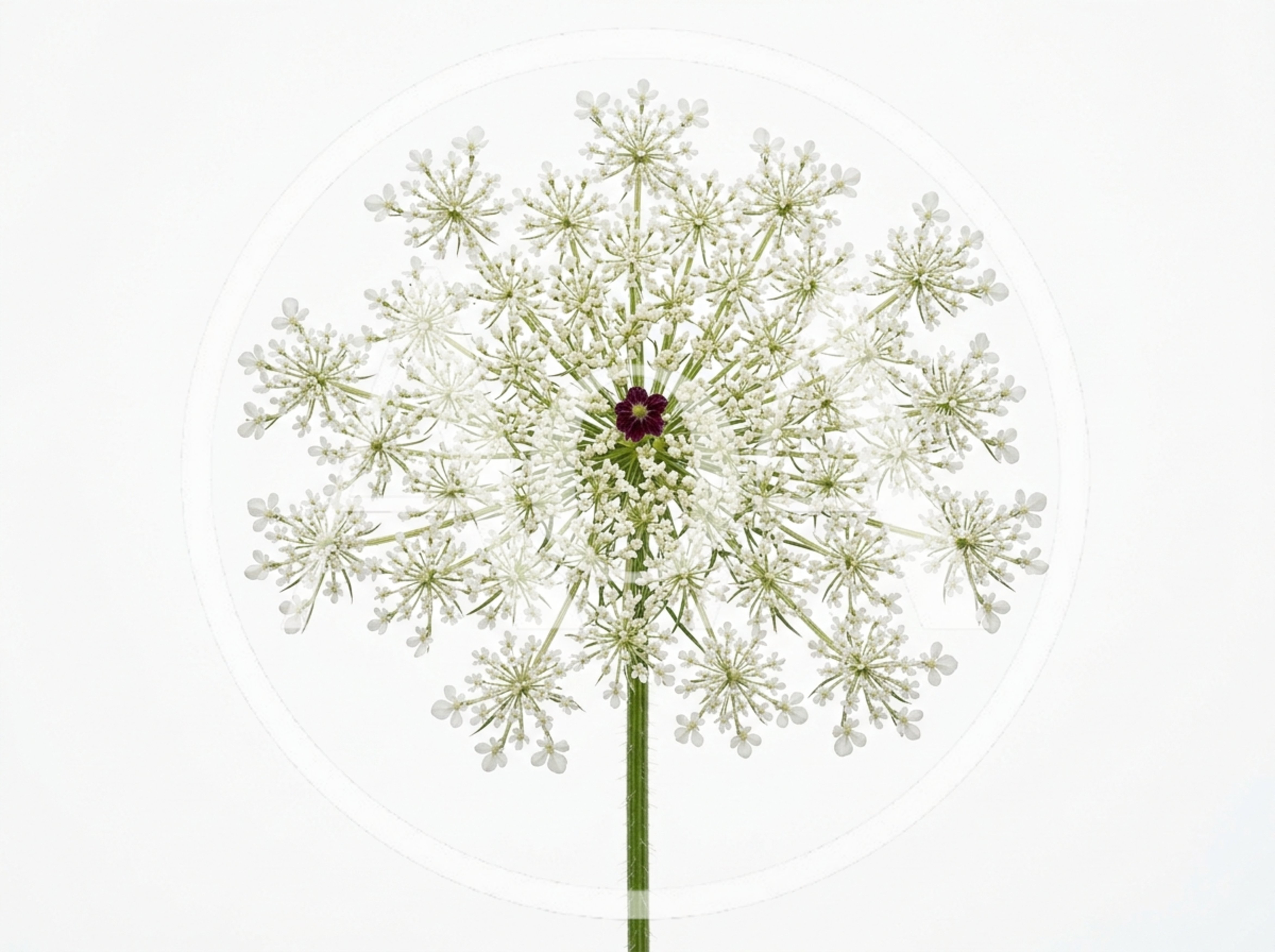 Queen Anne's Lace Flower Head Isolated On White