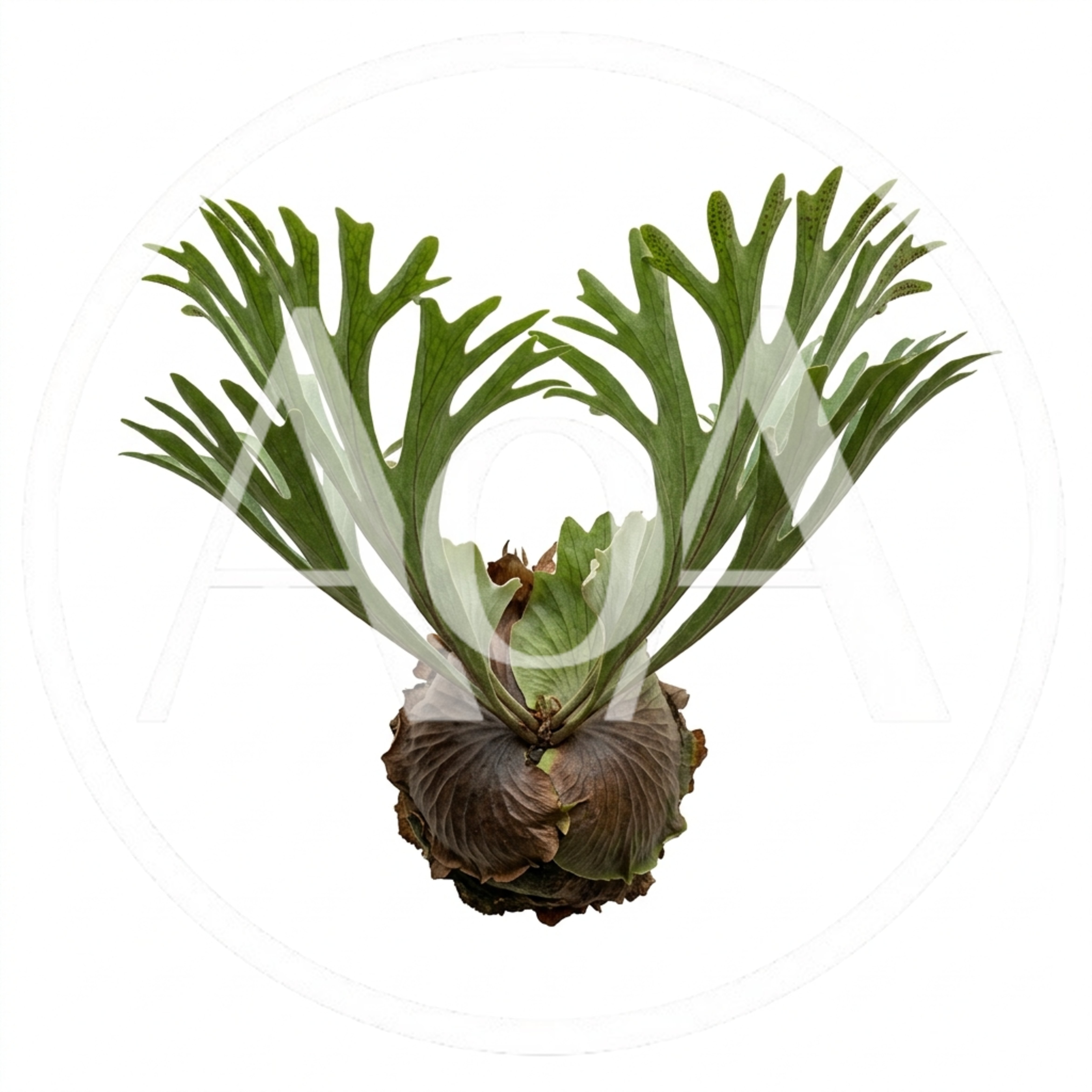 Staghorn Fern Plant Isolated On White Background