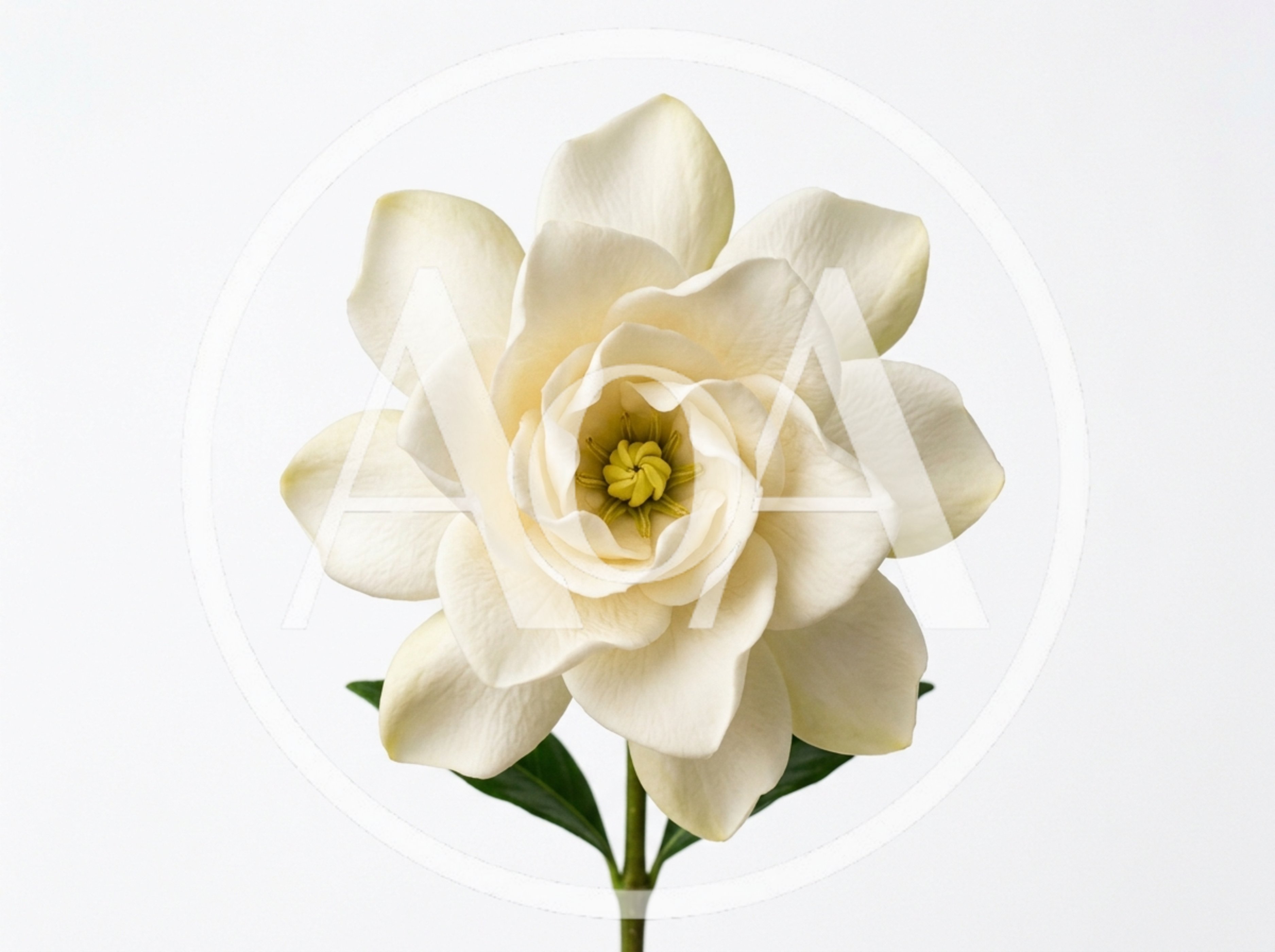 Single White Gardenia Flower On White Background