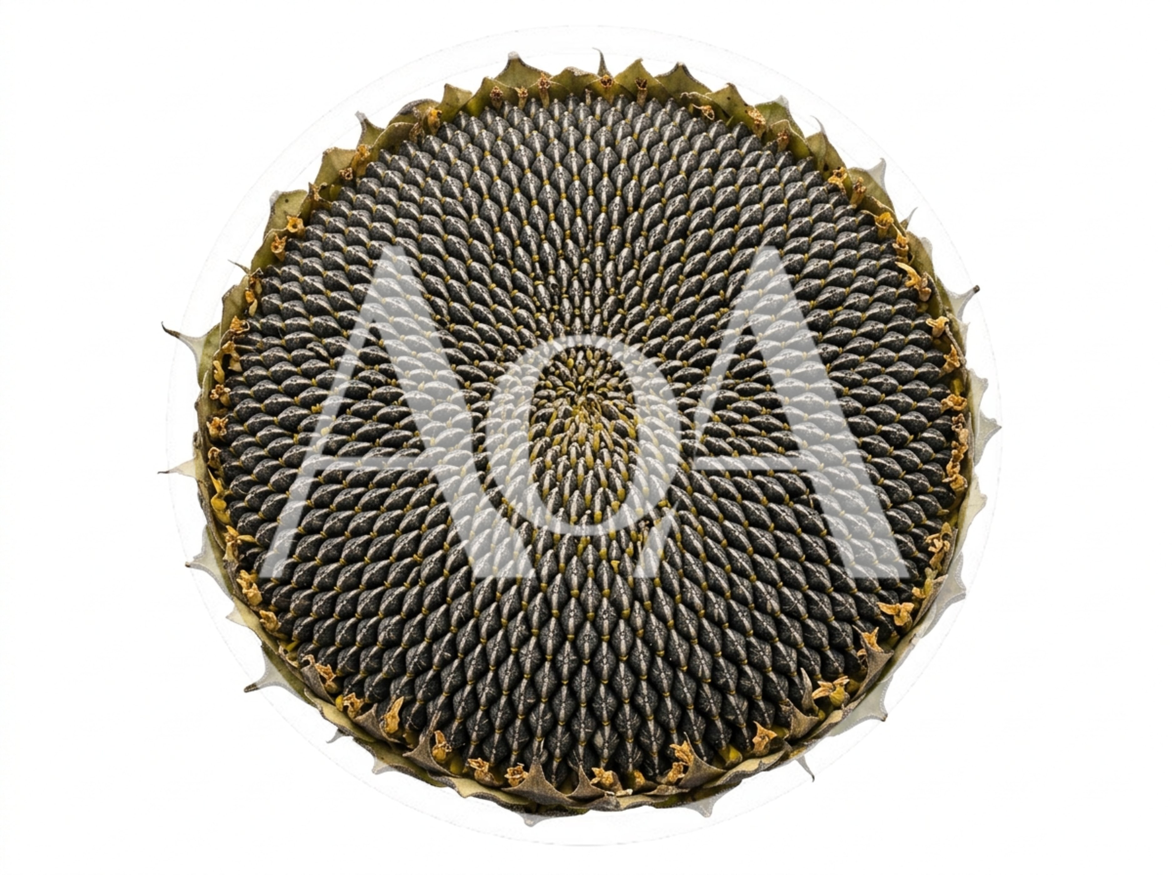 Mature Sunflower Head With Ripe Seeds