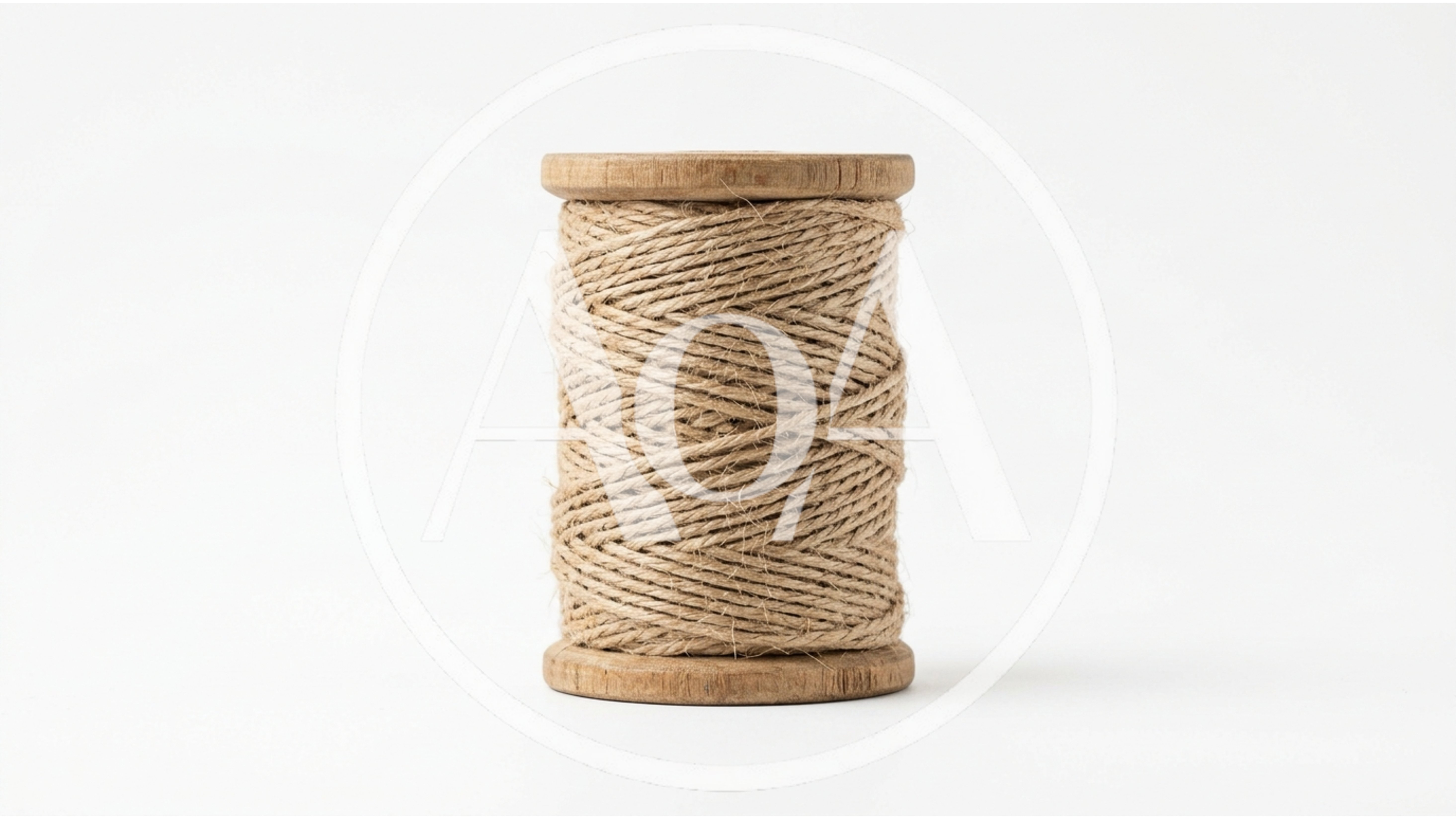 Spool Of Natural Jute Twine On White Background
