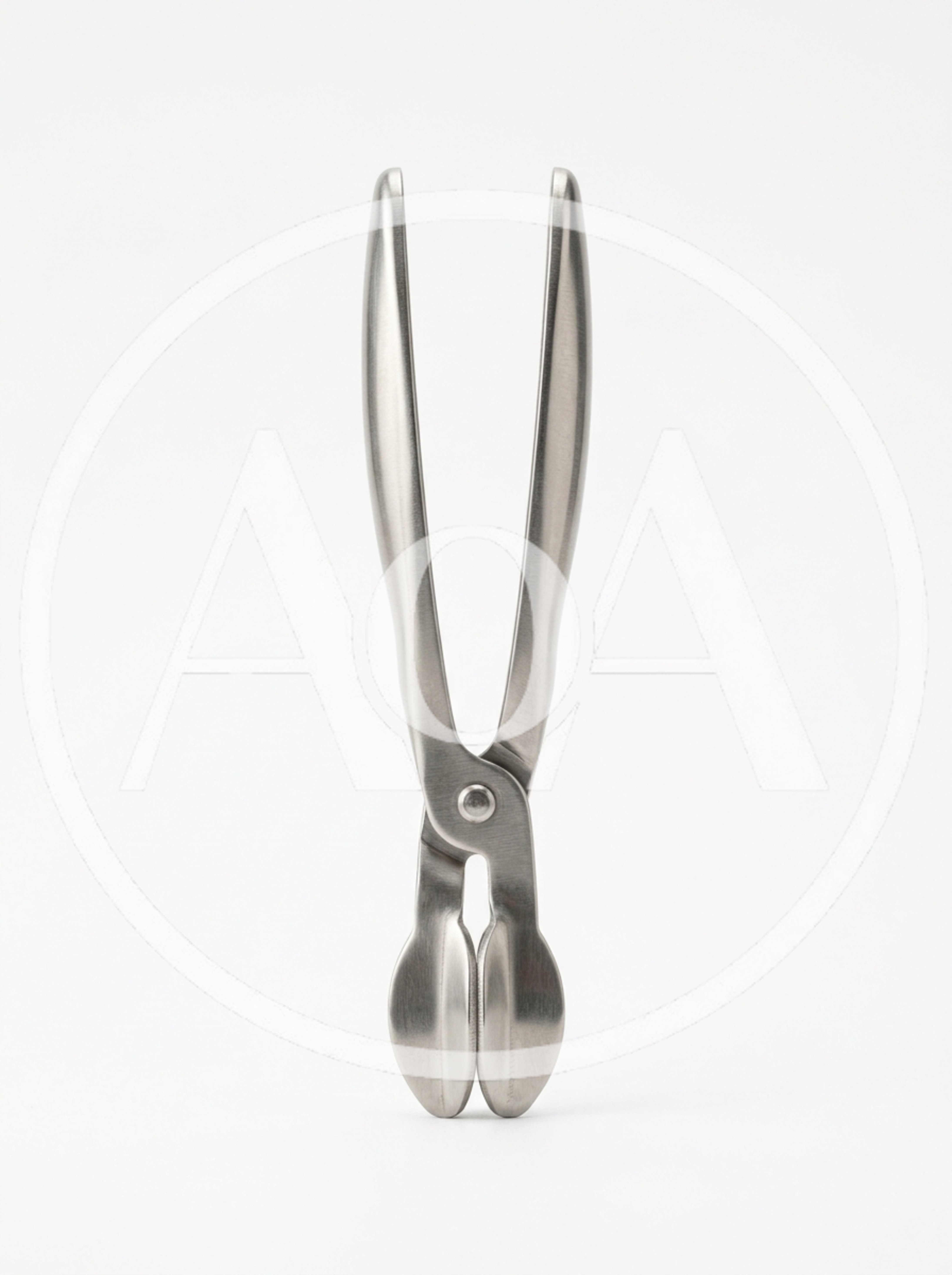 Stainless Steel Sugar Tongs On White Background