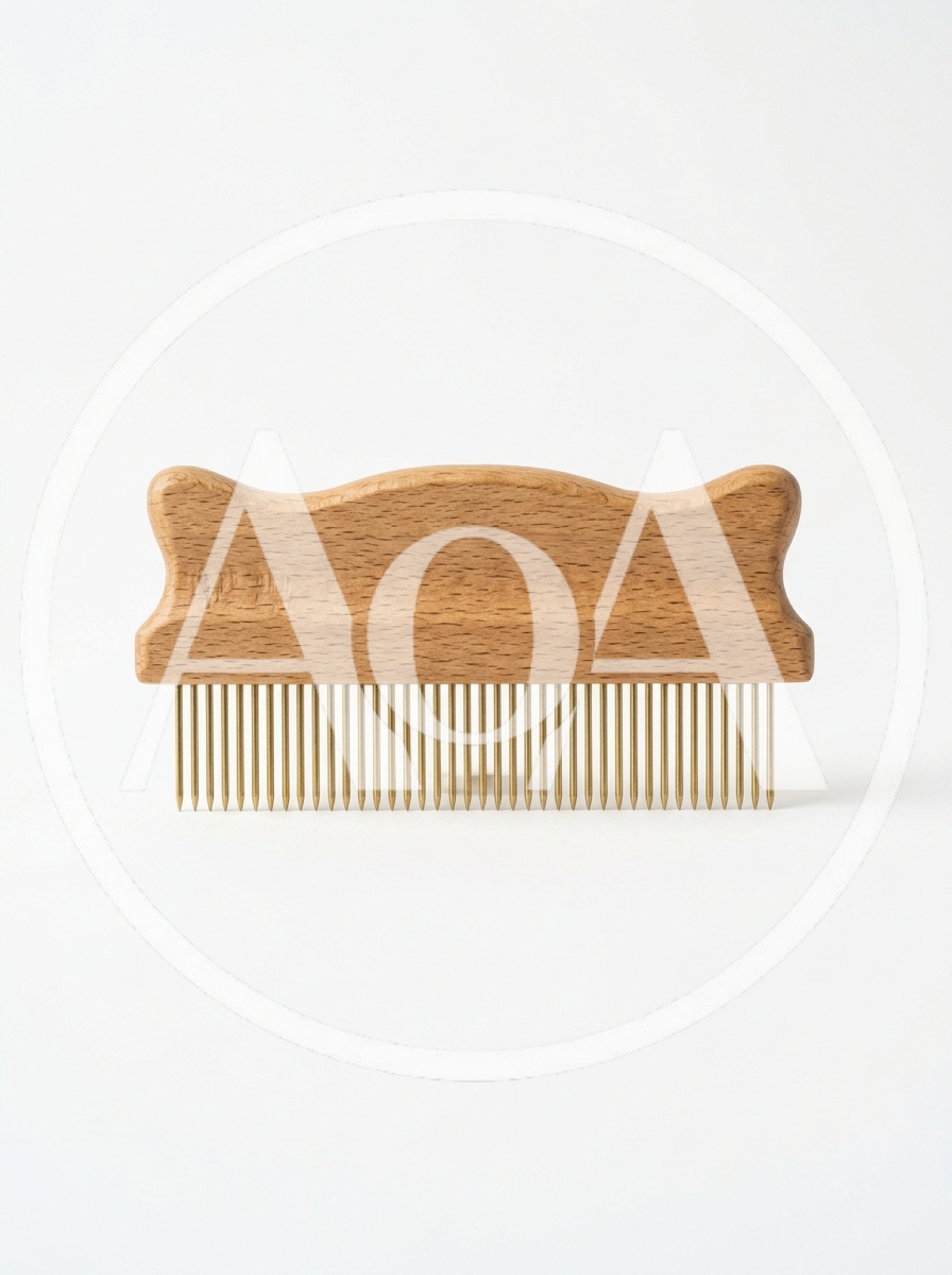 Wooden Handle Metal Tine Grooming Comb