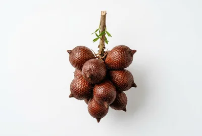 Fresh Salak Snake Fruit Cluster on White Background