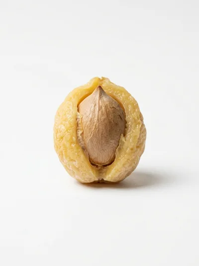 Peeled Lychee Fruit With Seed Exposed