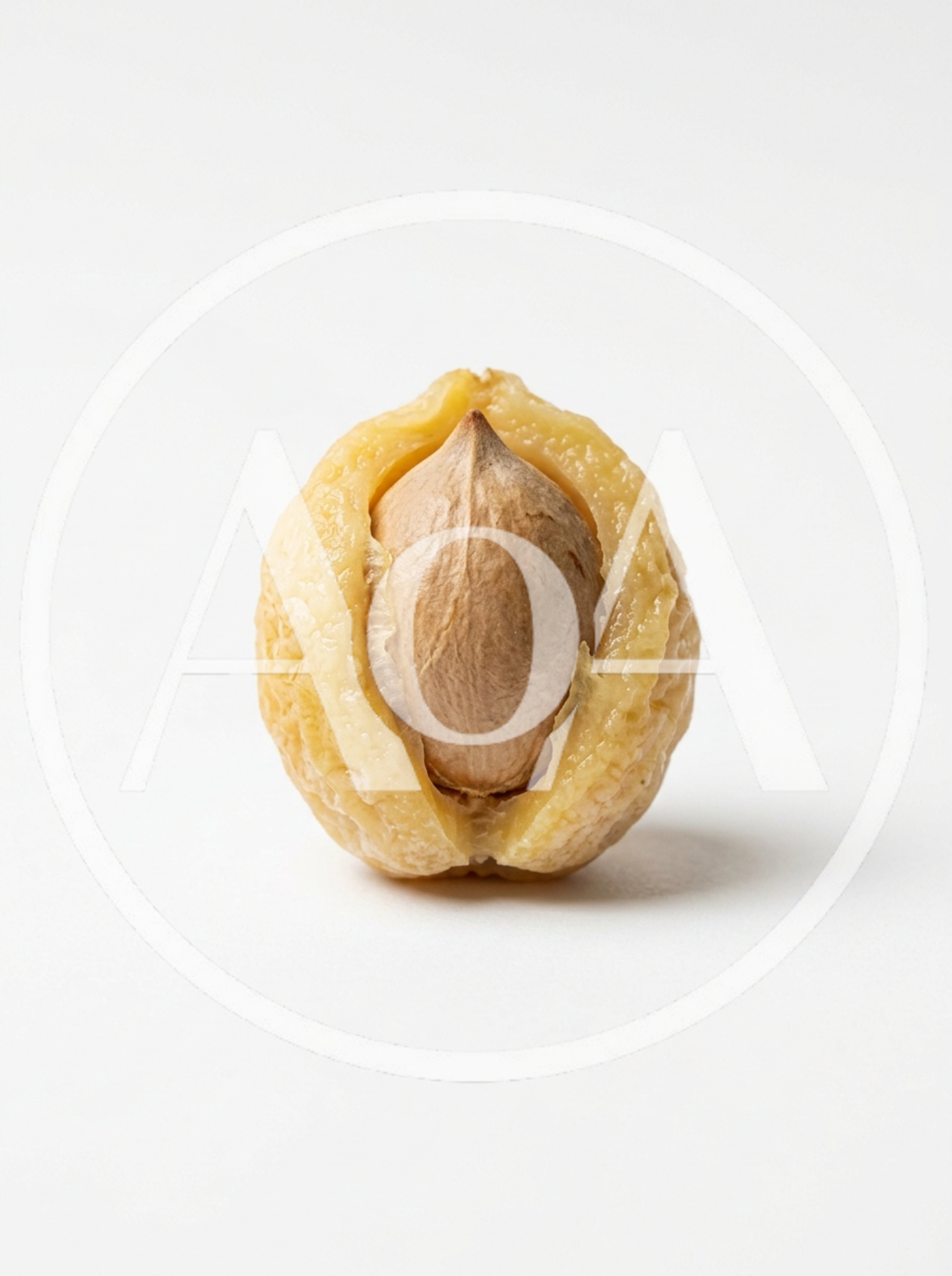 Peeled Lychee Fruit With Seed Exposed