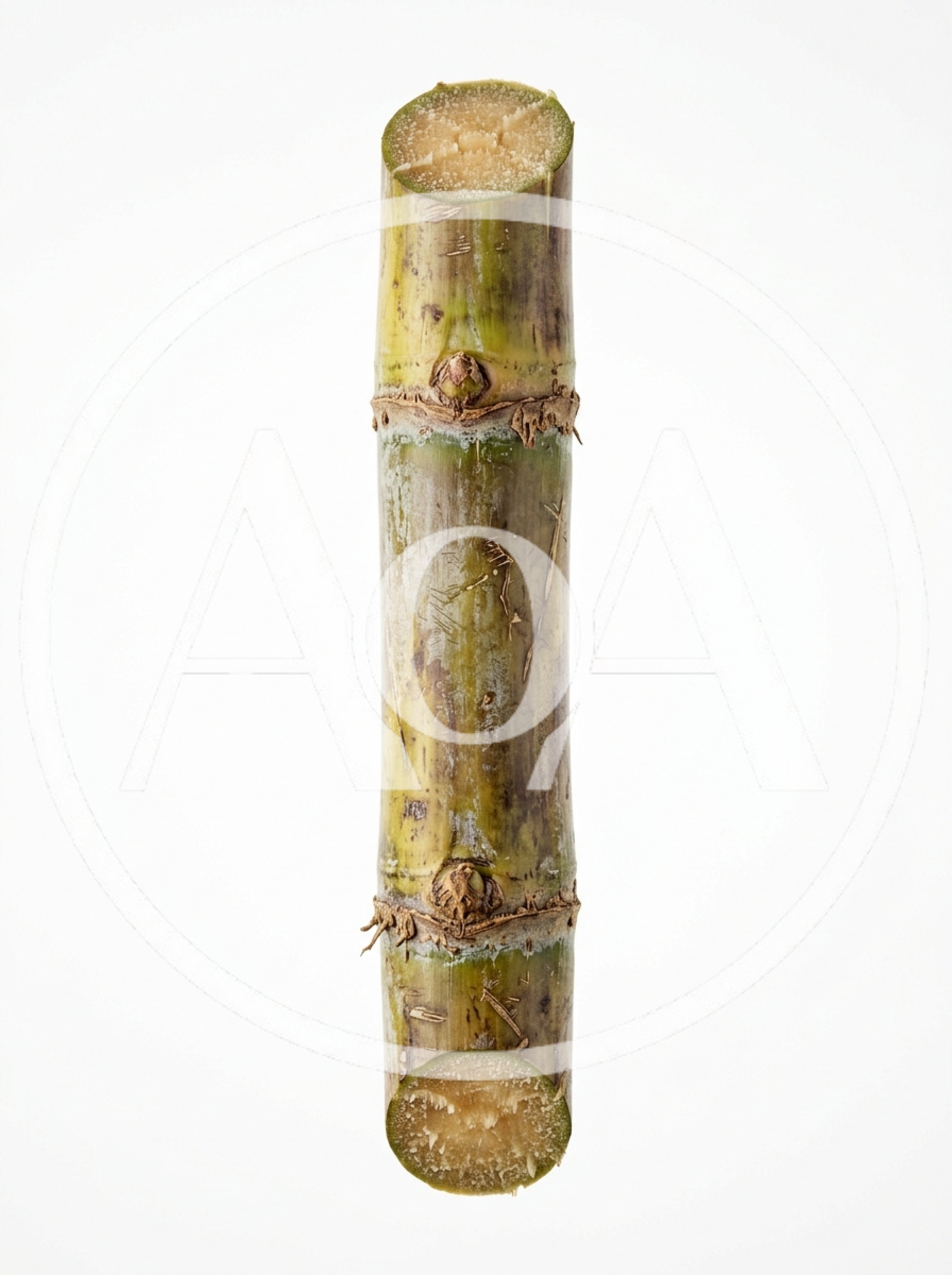 Single Segment Of Fresh Sugarcane Stalk