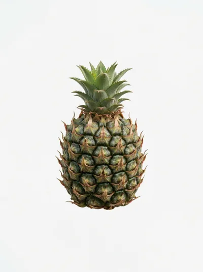 Fresh Whole Pineapple Isolated On White Background