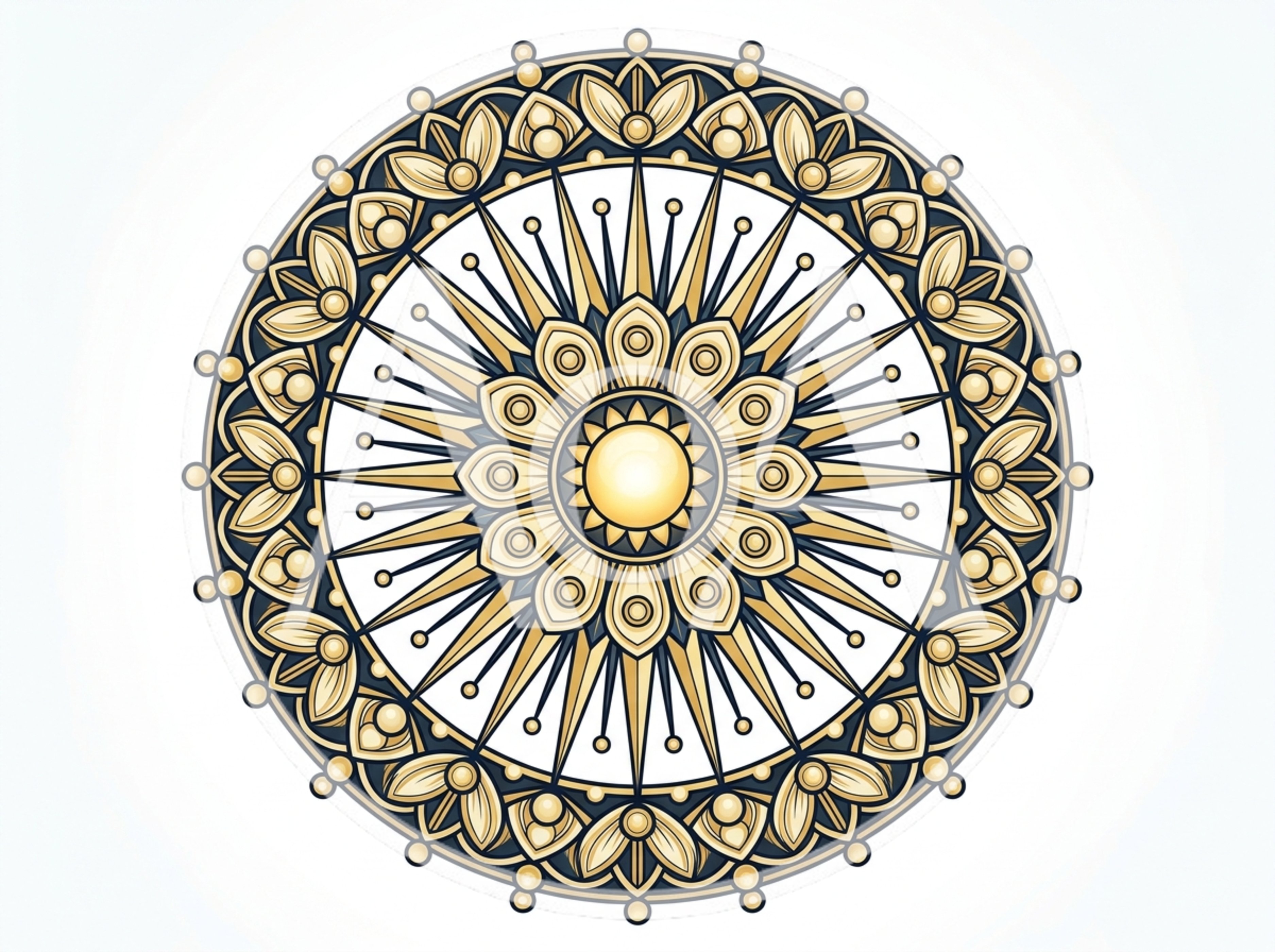 Golden Mandala Ornament With Intricate Floral Patterns