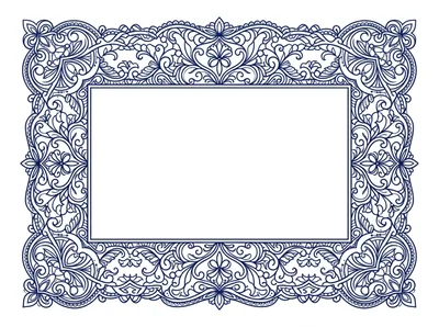Ornate Decorative Floral Border Frame Illustration