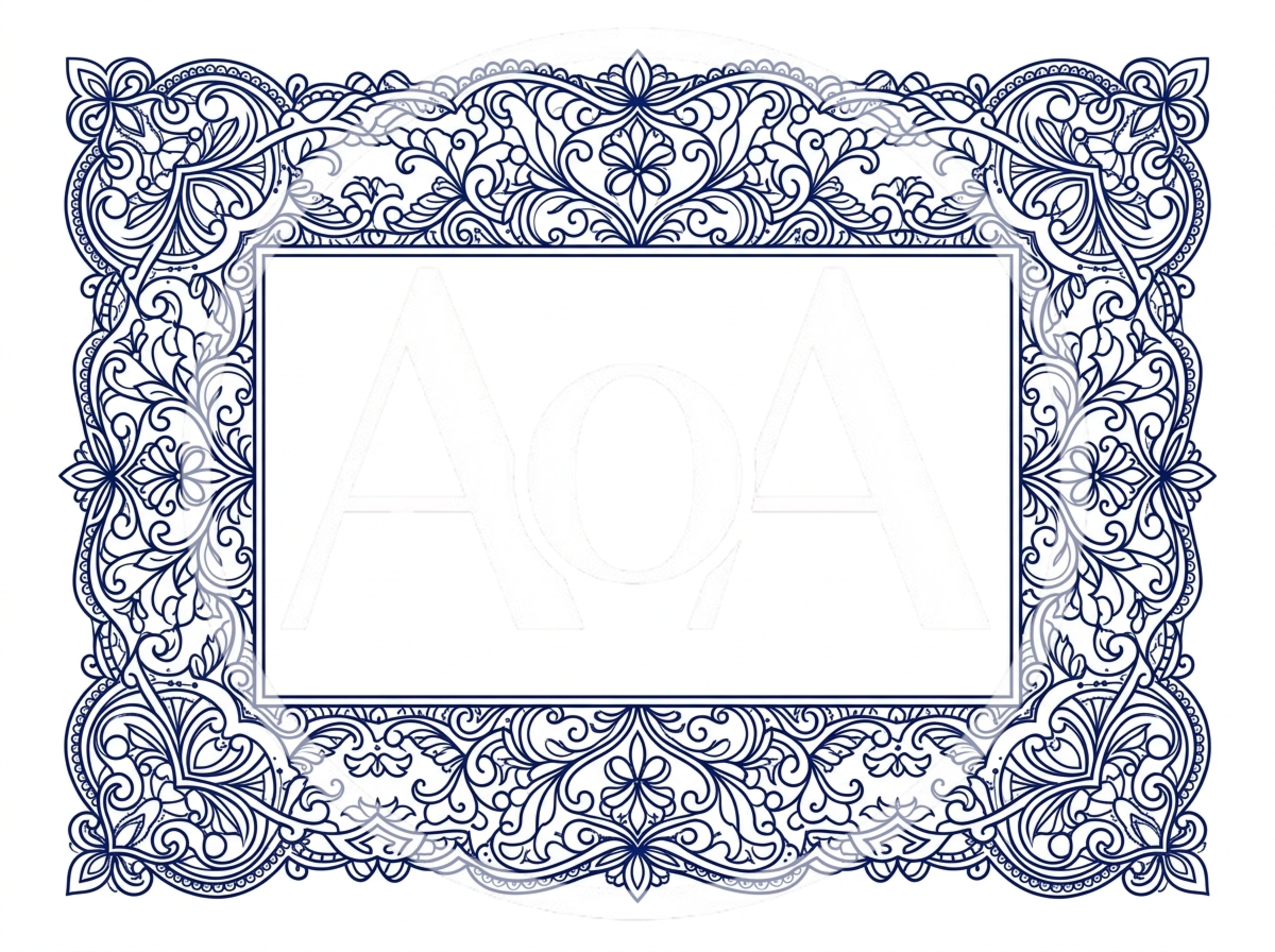Ornate Decorative Floral Border Frame Illustration