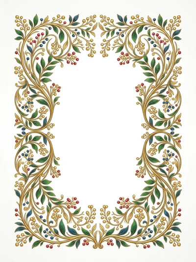 Ornate Floral Decorative Border Frame Illustration