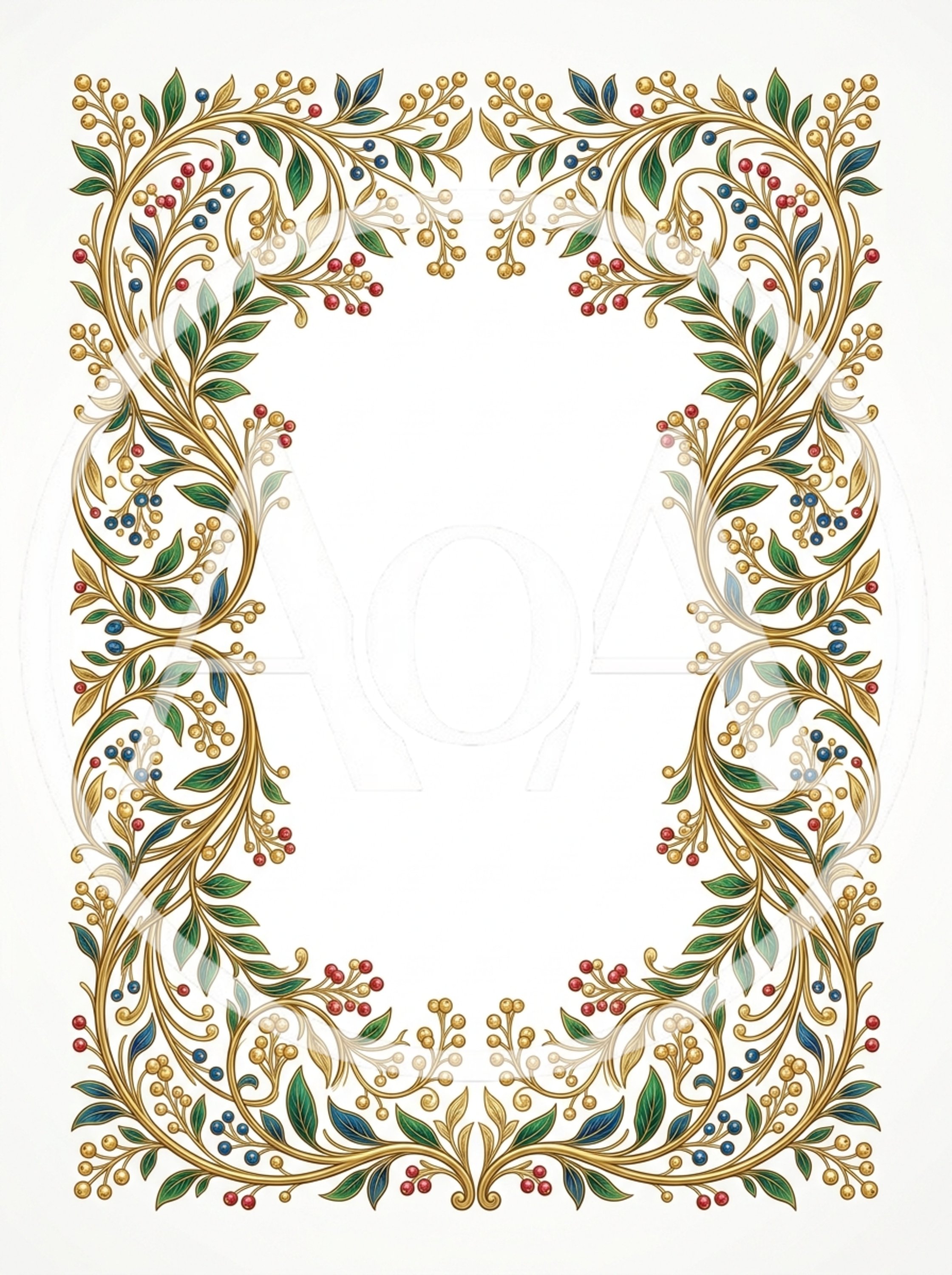 Ornate Floral Decorative Border Frame Illustration