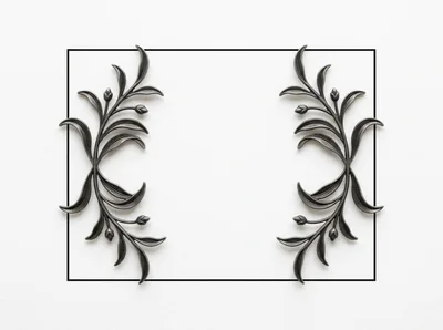 Ornate Metallic Floral Frame Design