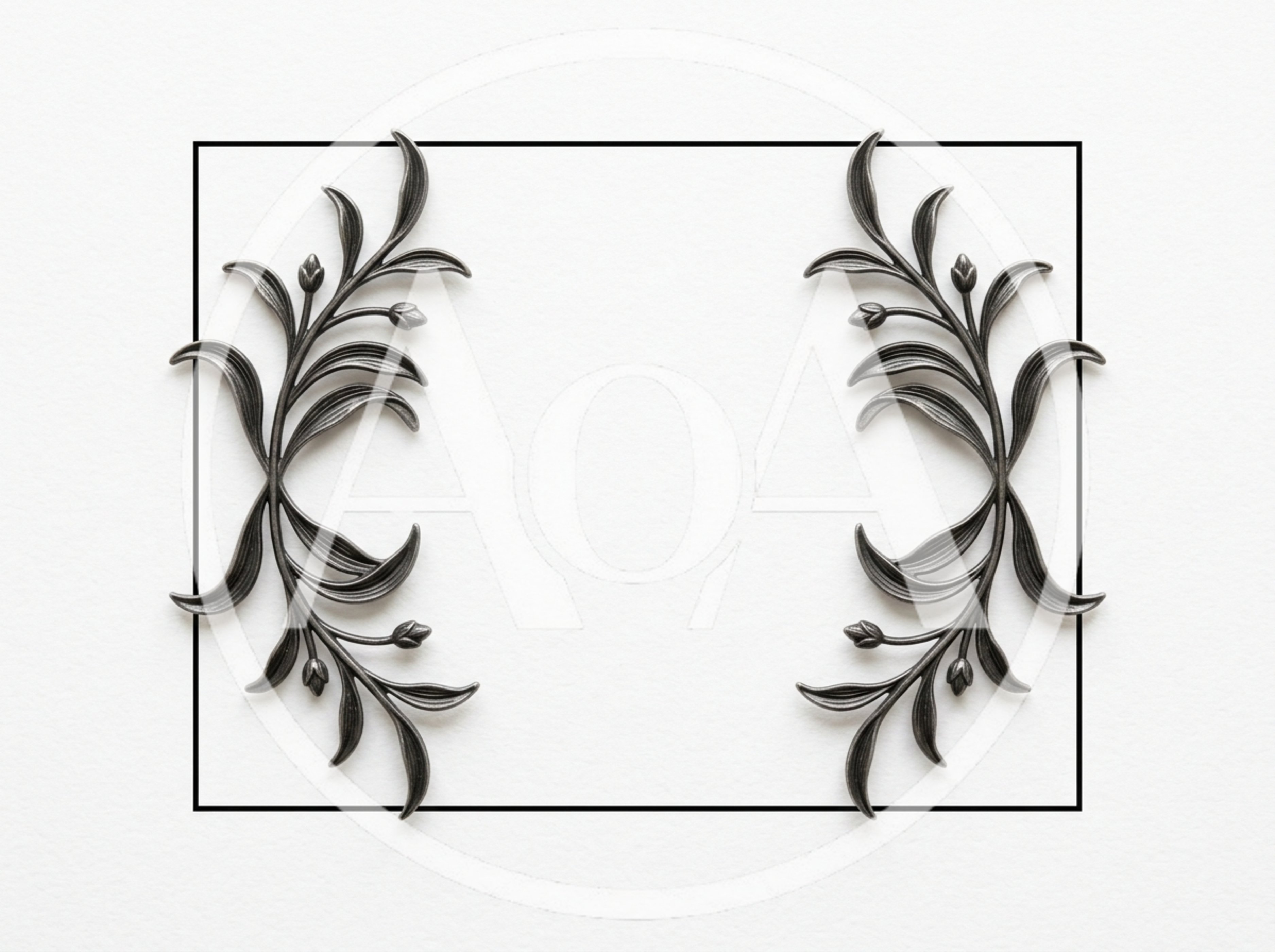 Ornate Metallic Floral Frame Design