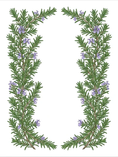 Rosemary Herb Border Illustration
