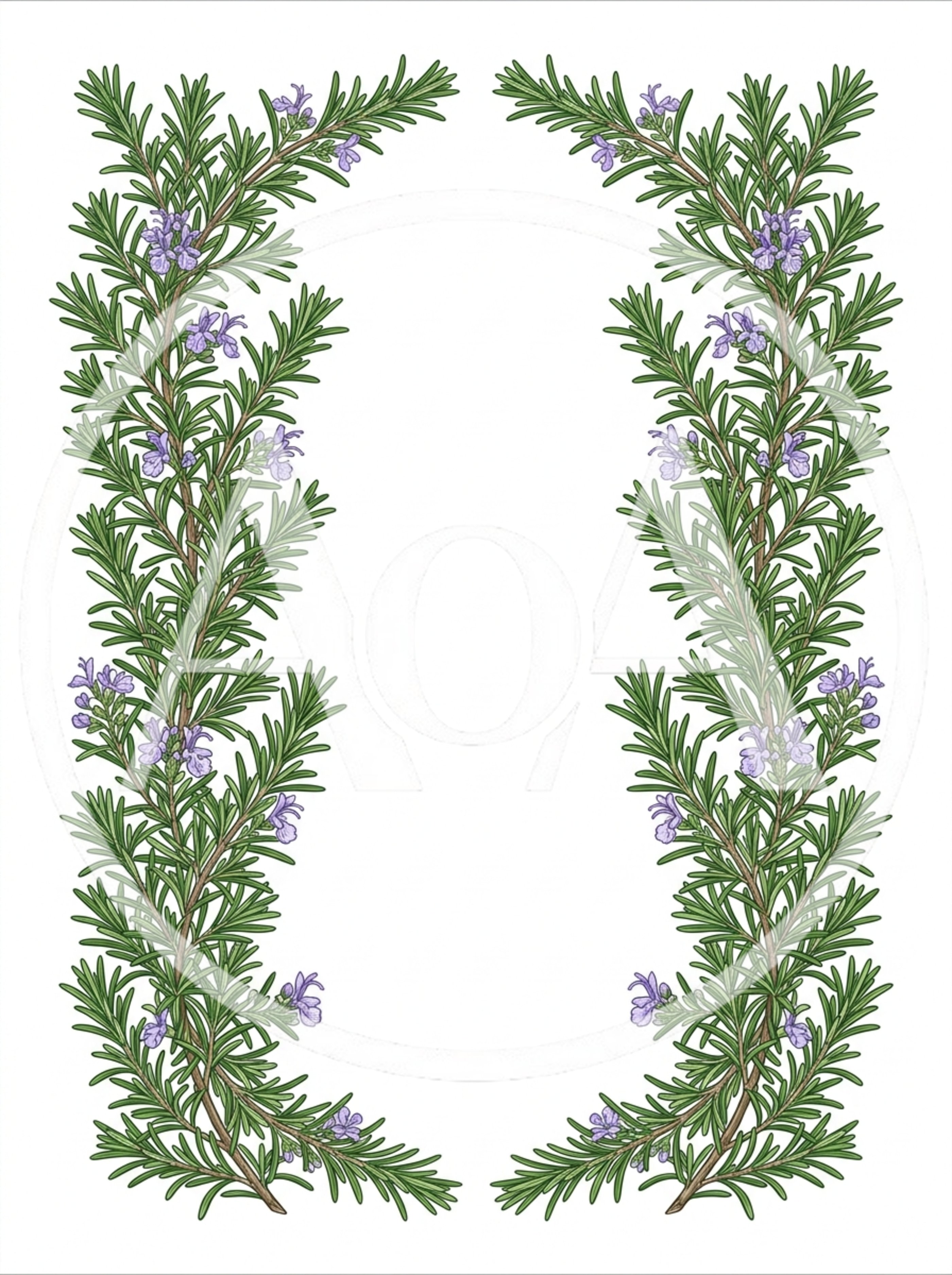 Rosemary Herb Border Illustration