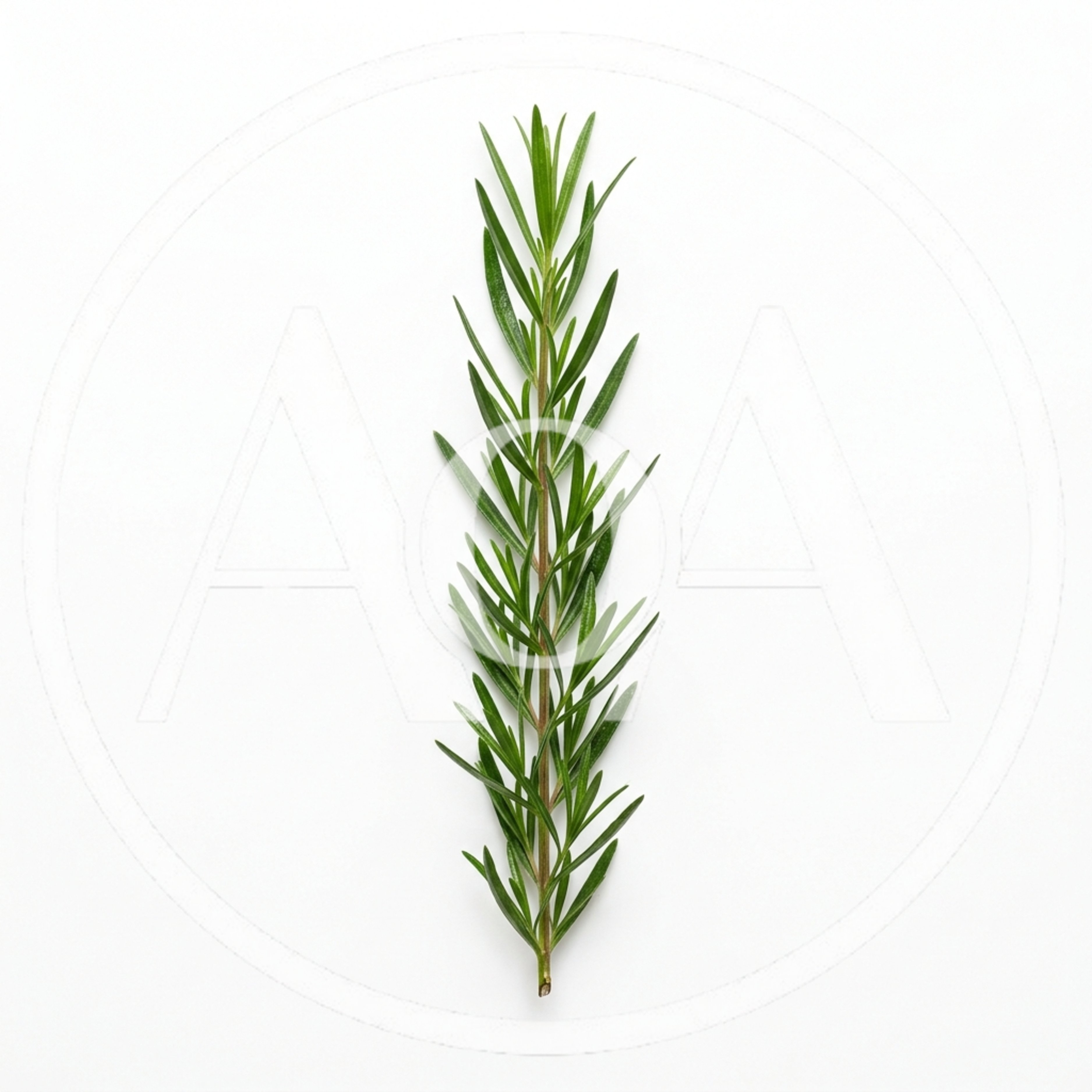 Fresh Green Rosemary Sprig Isolated On White Background
