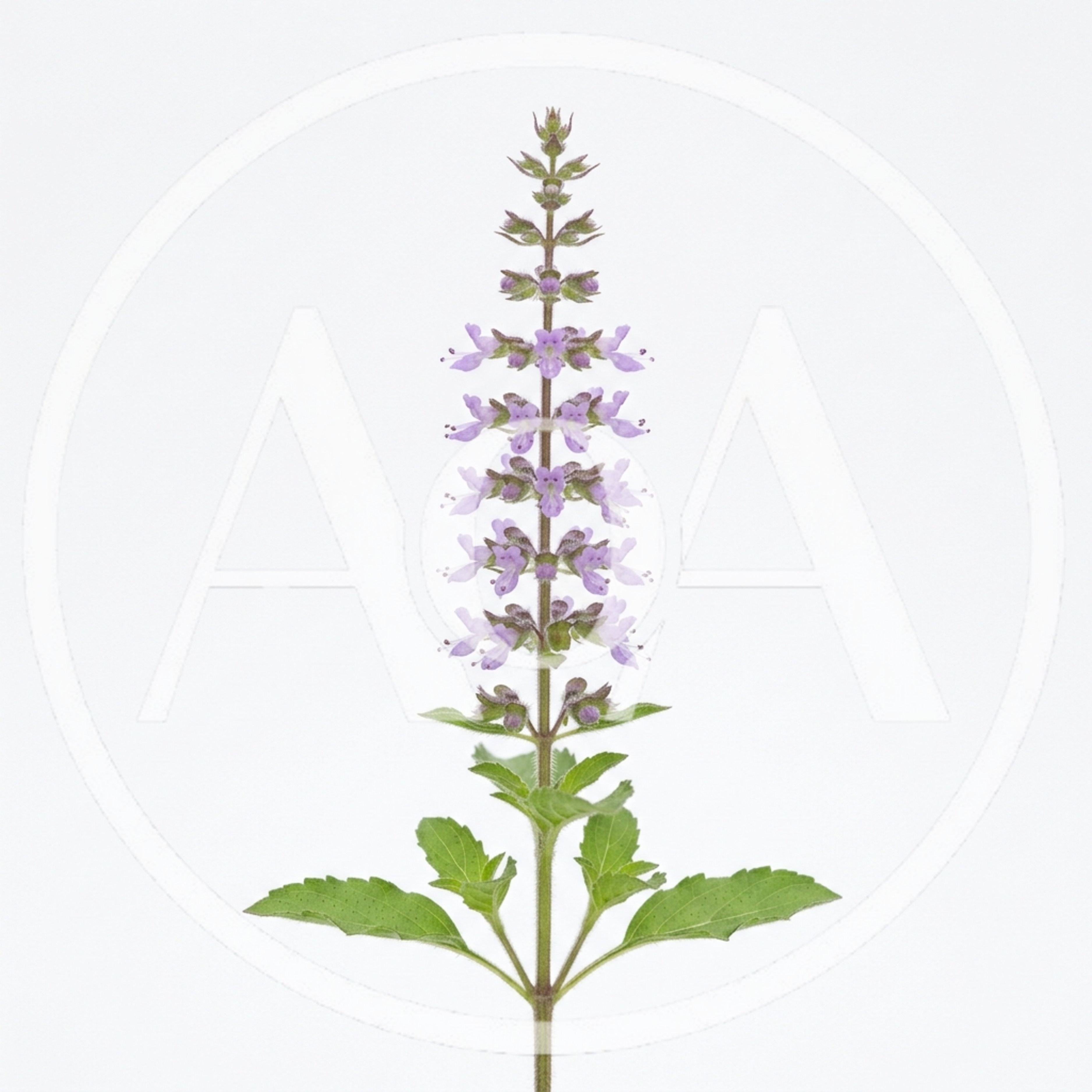 Holy Basil Plant With Purple Flowers