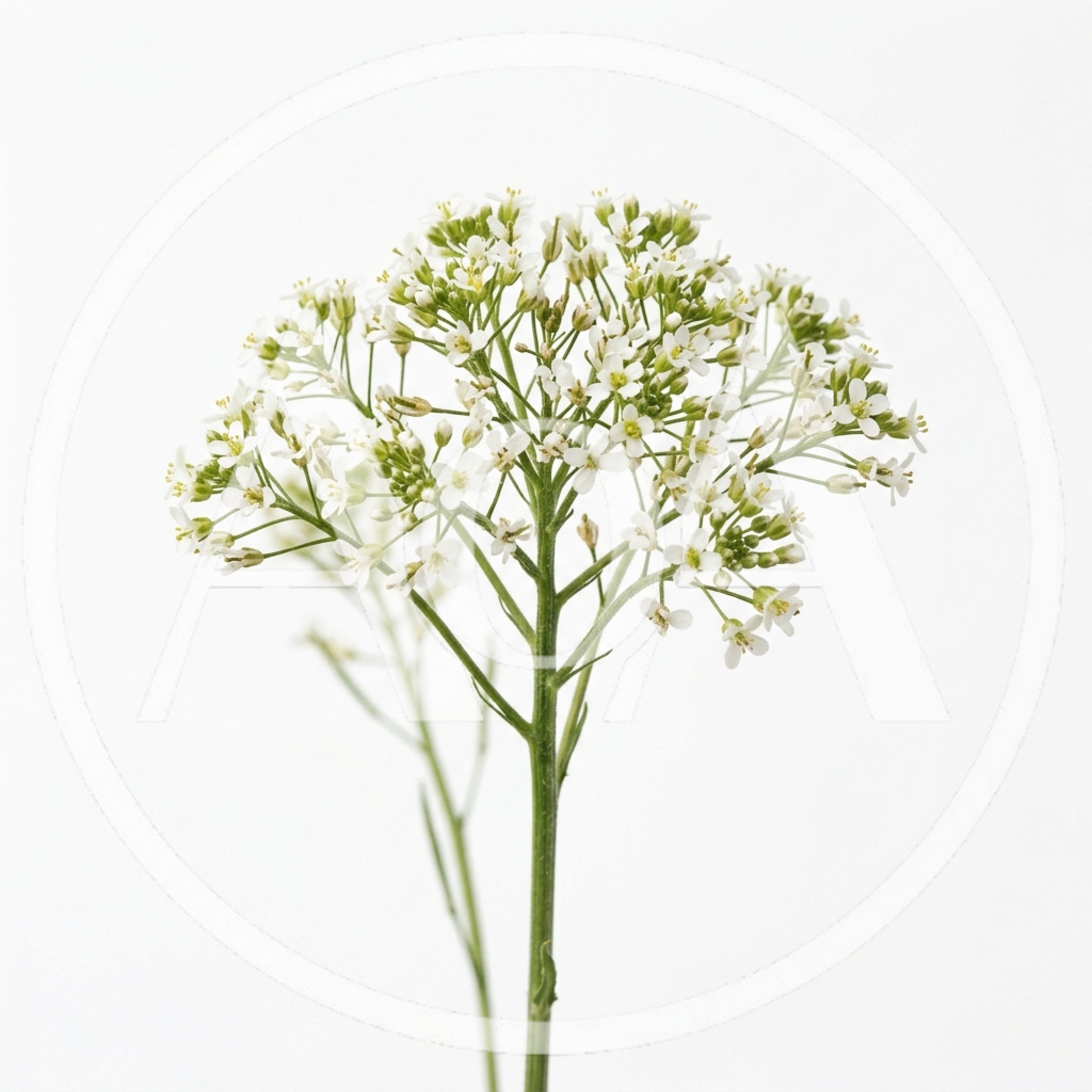 White Bittercress Flowers On A White Background