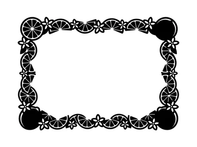 Decorative Citrus Fruit And Flower Border Frame