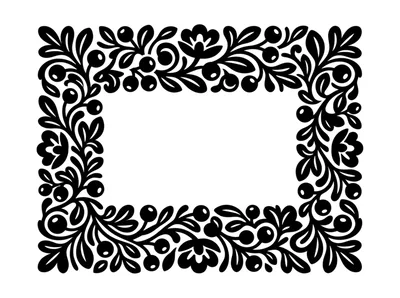 Decorative Floral Frame With Berries And Leaves