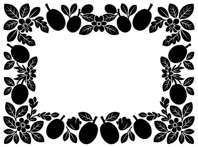 Black And White Jackfruit Botanical Frame Illustration