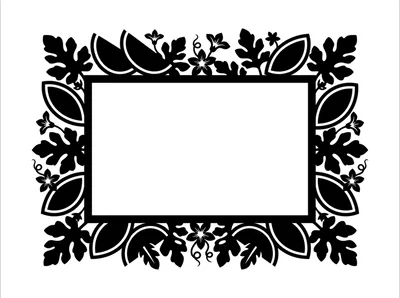 Decorative Floral Frame With Watermelon Motif