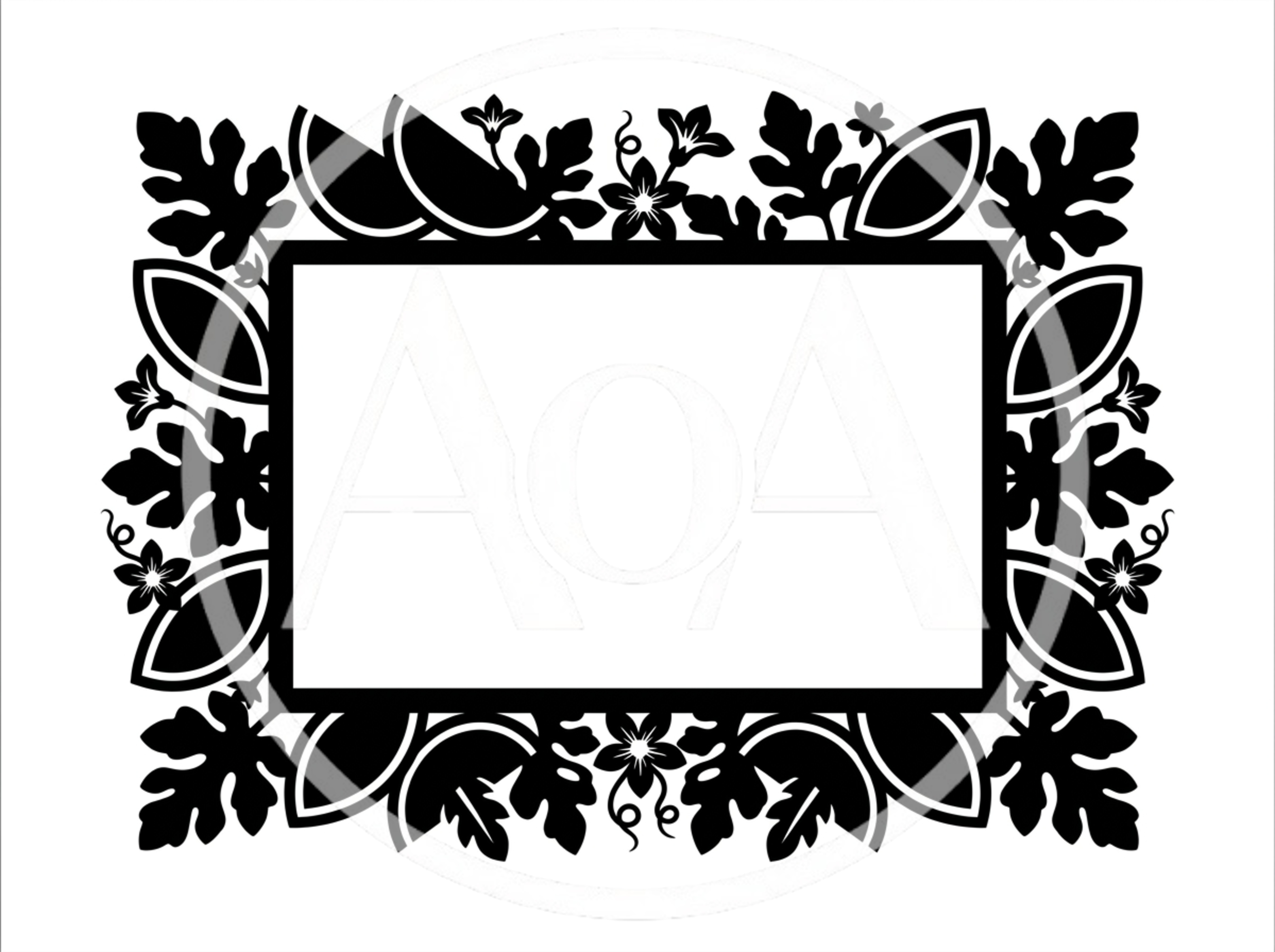 Decorative Floral Frame With Watermelon Motif