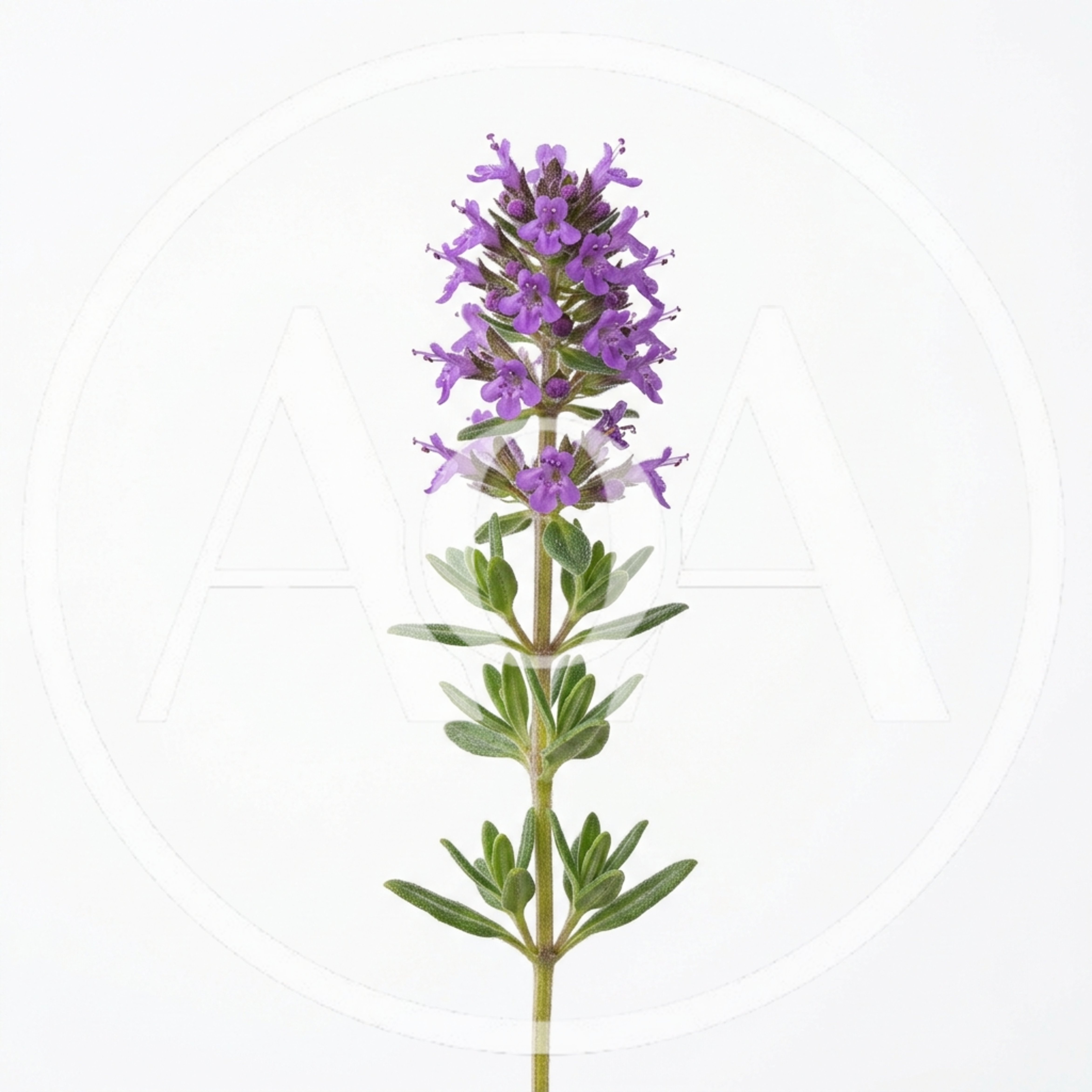 Single Sprig Of Fresh Blooming Thyme
