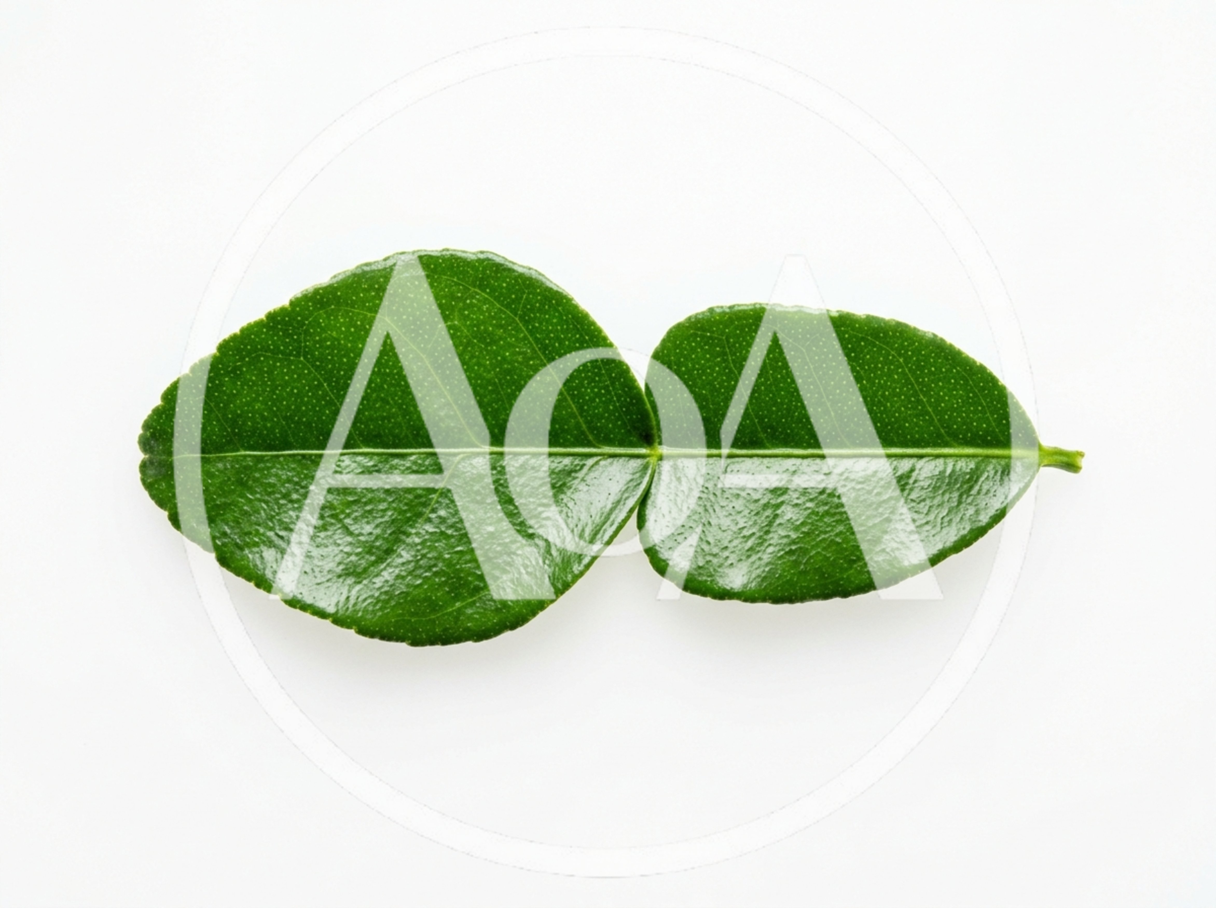 Fresh Kaffir Lime Leaf Isolated On White Background