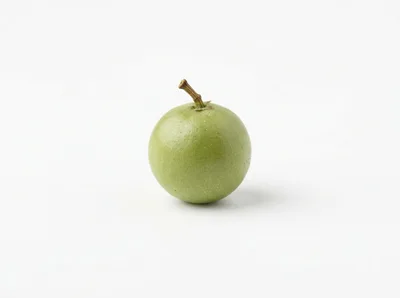 Single Fresh Green Grape On White Background