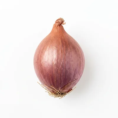 Single Red Onion Isolated On White Background
