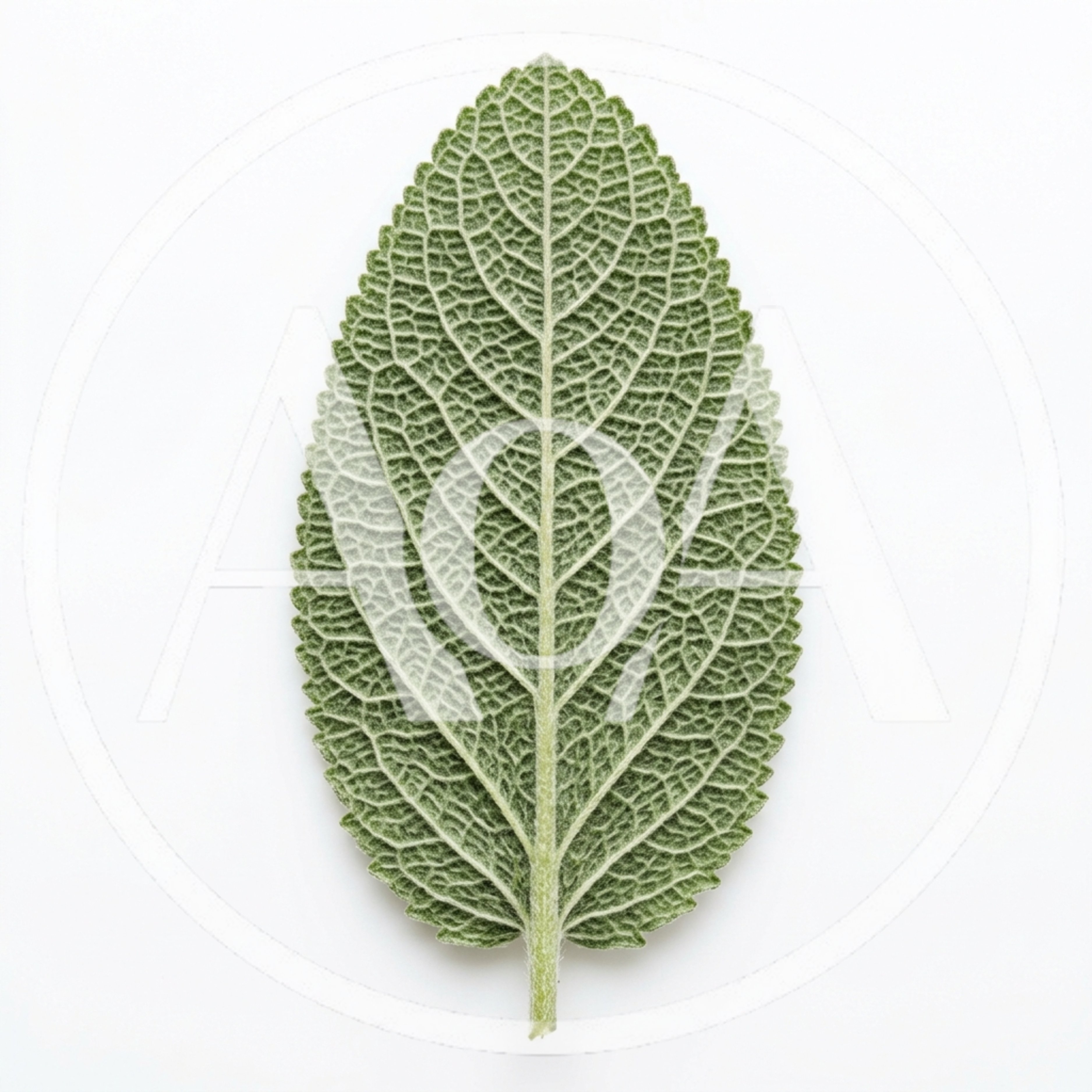 Single Sage Leaf Isolated On White Background