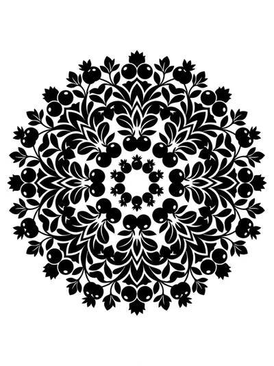 Black And White Floral Mandala Pattern Design