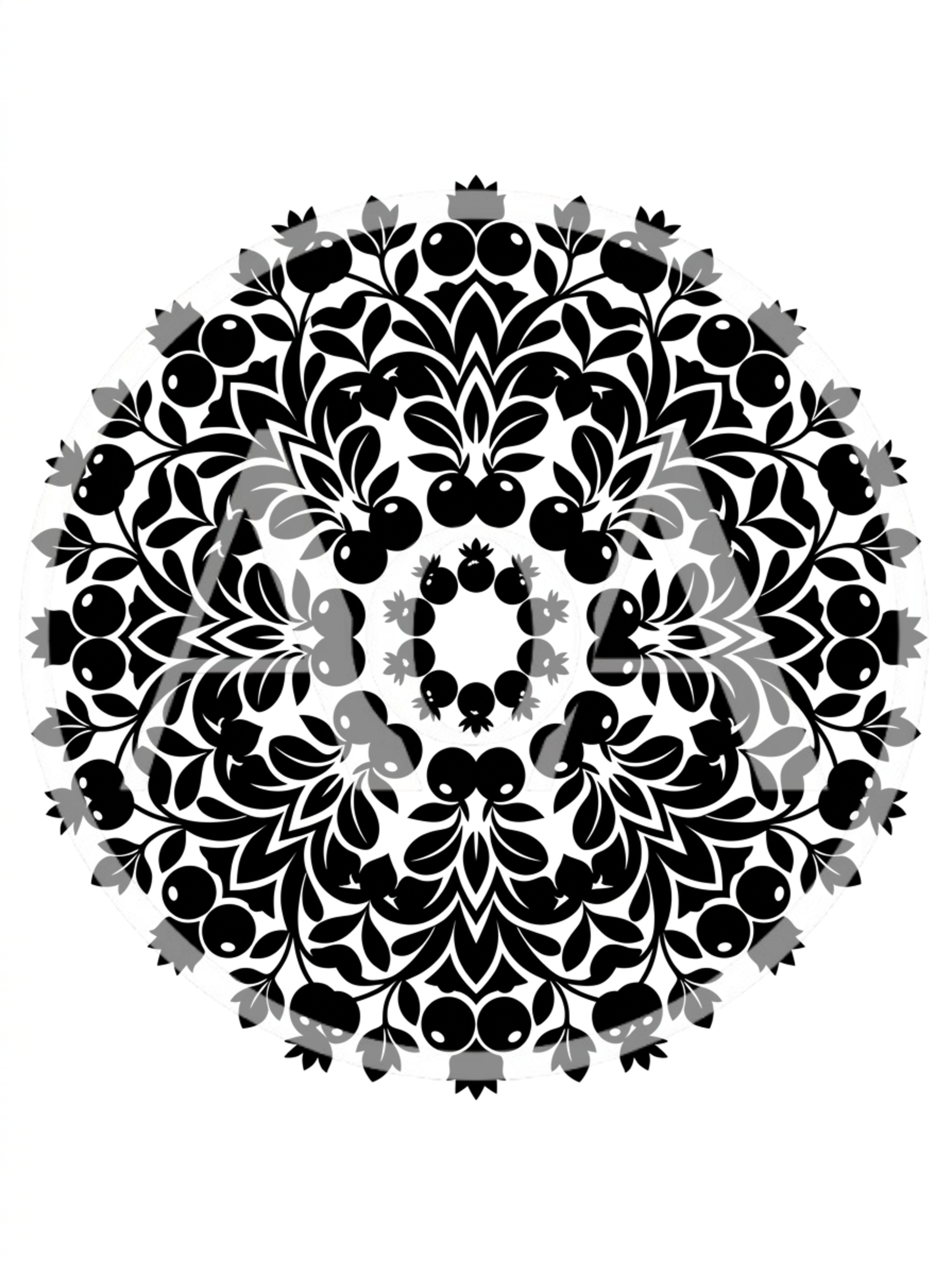Black And White Floral Mandala Pattern Design