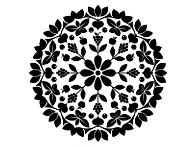 Black And White Floral Mandala Pattern