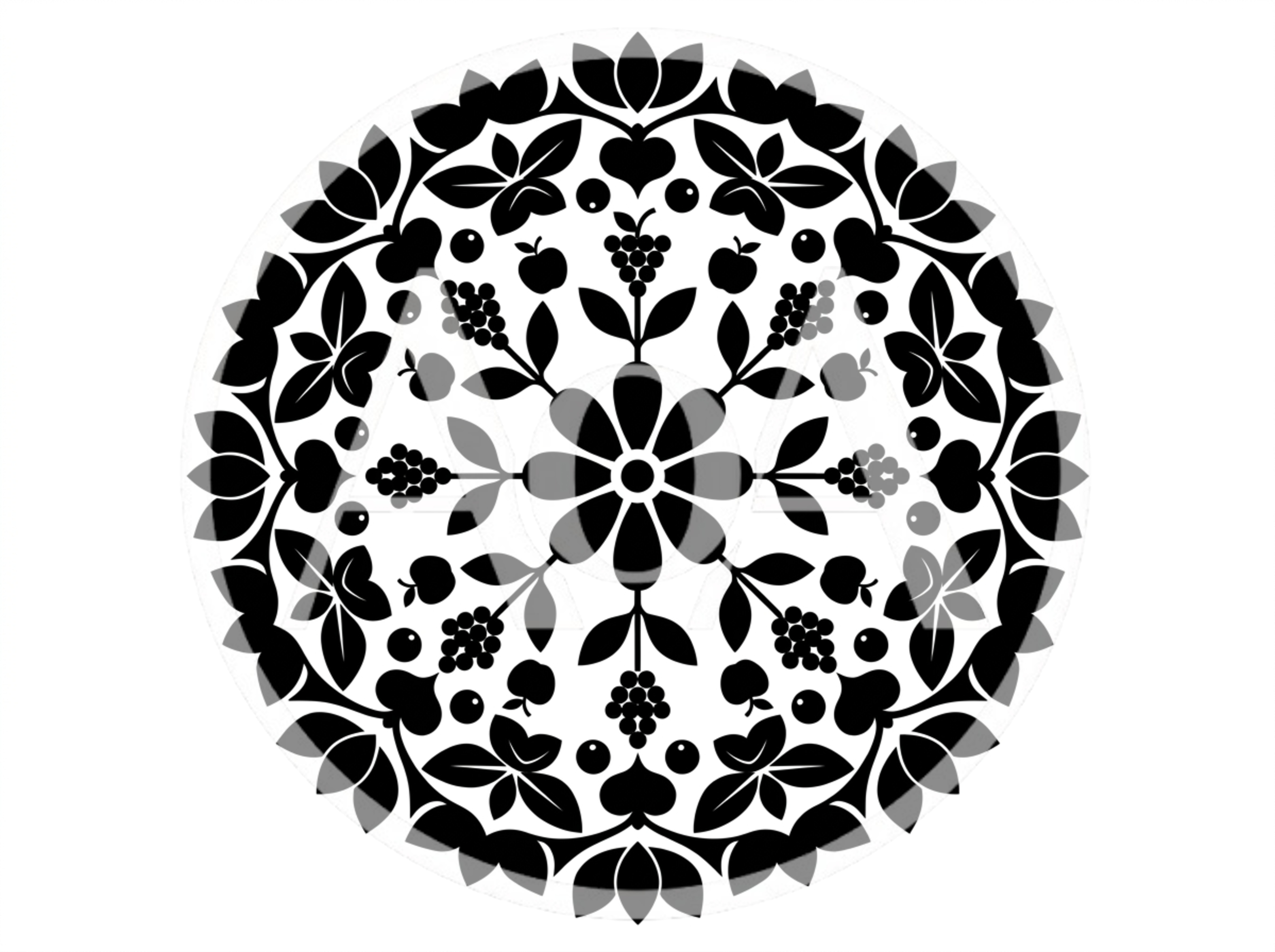 Black And White Floral Mandala Pattern