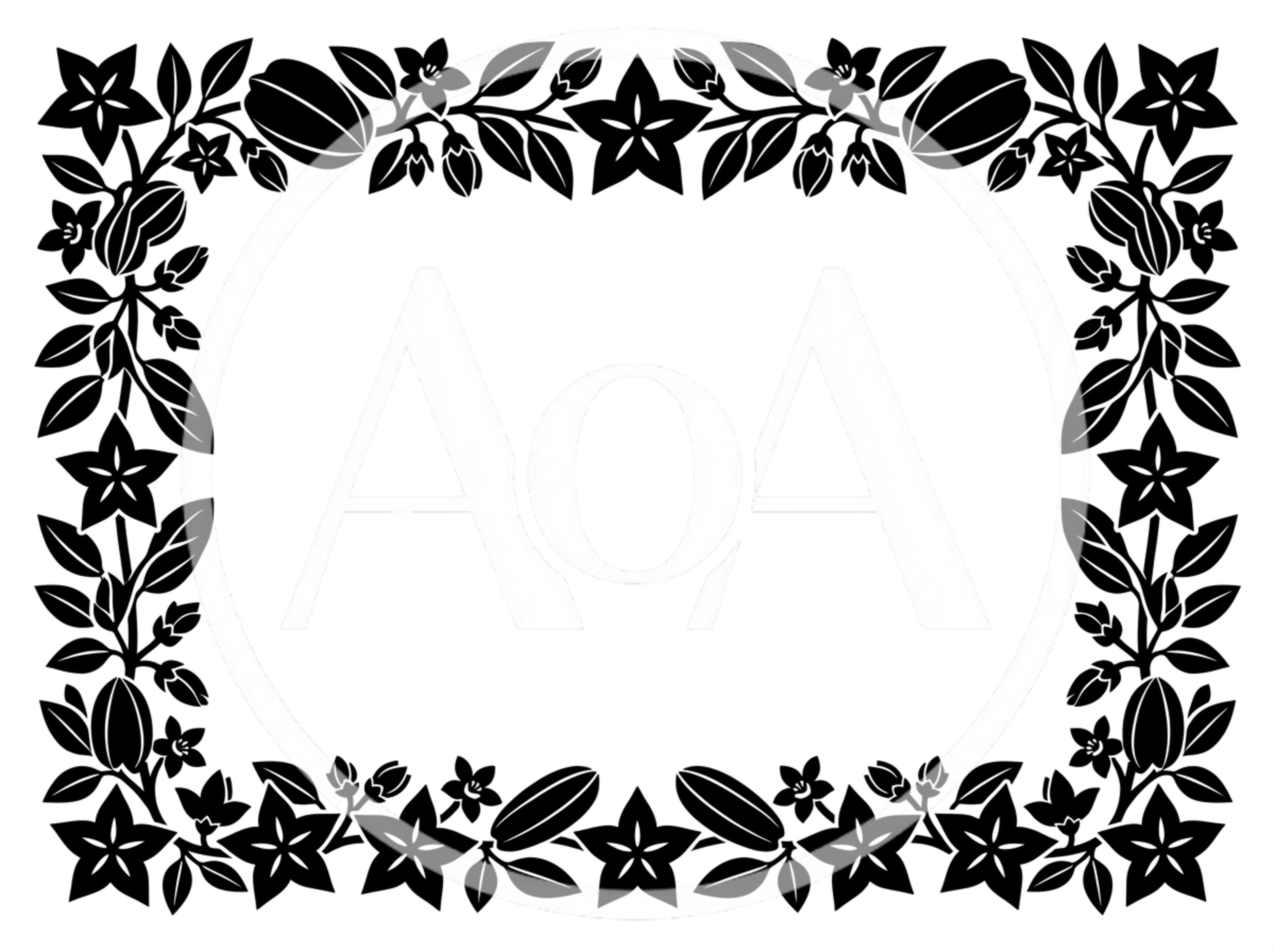 Black And White Starfruit Botanical Frame Illustration