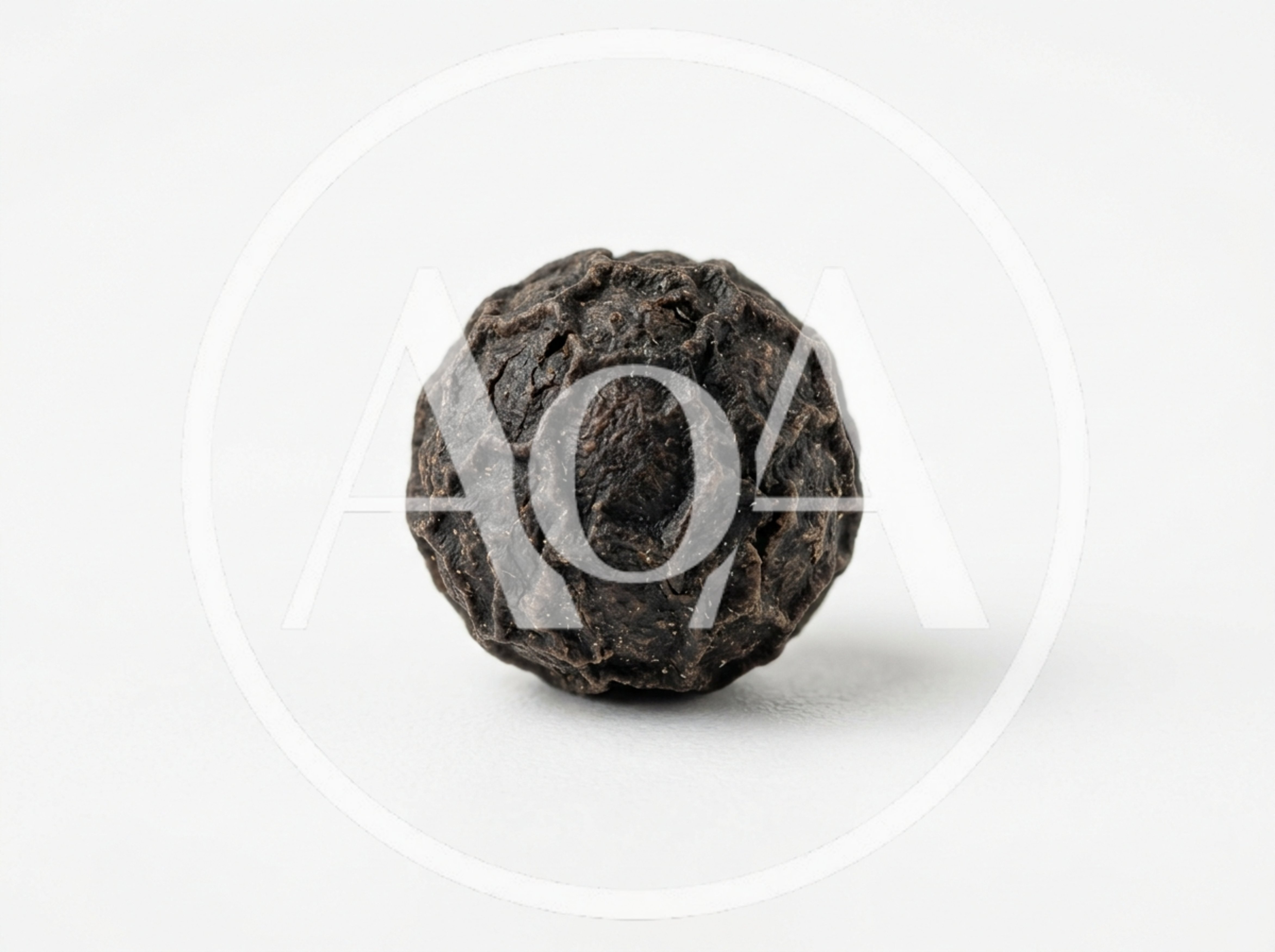 Single Dried Black Peppercorn On White Background