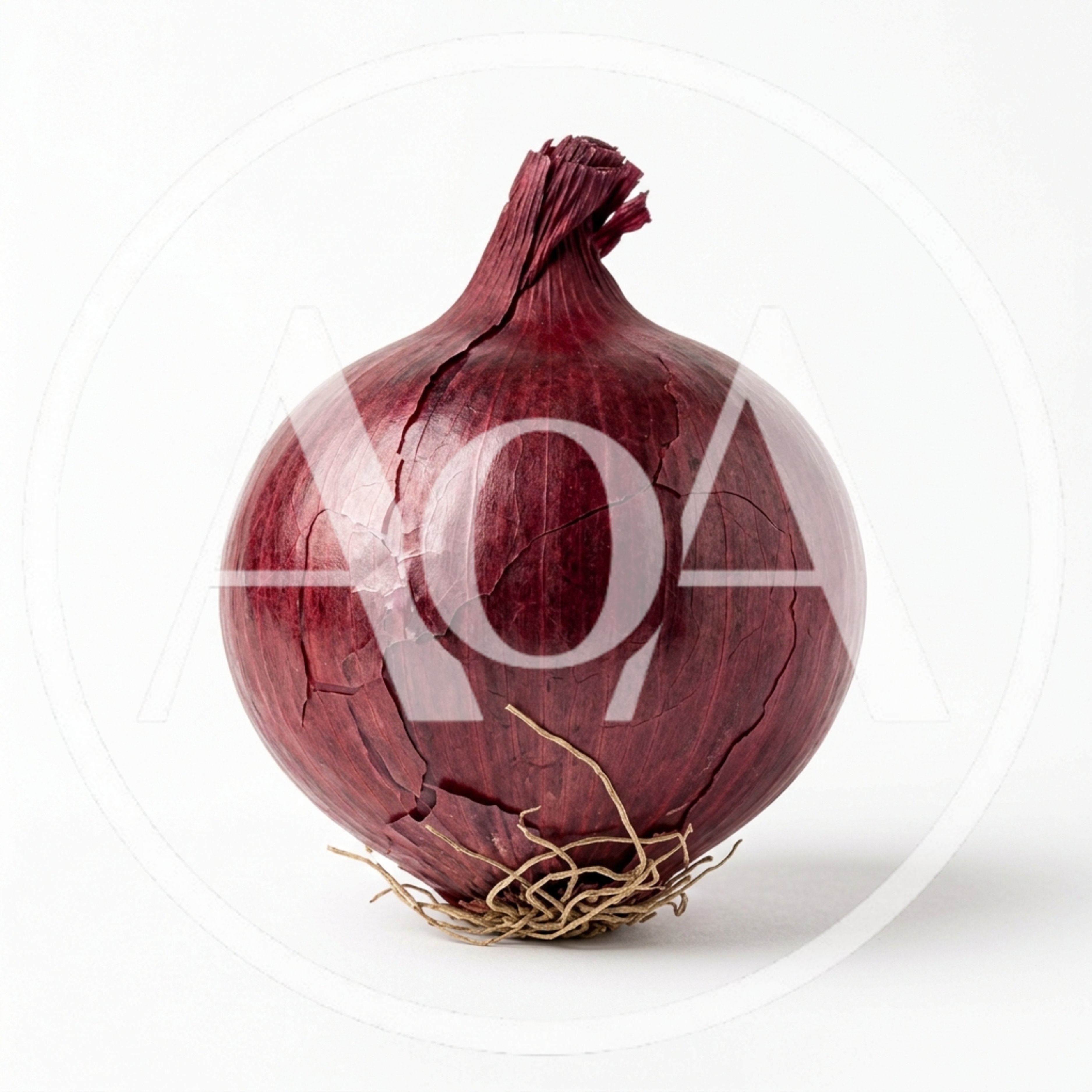 Single Whole Red Onion Isolated On White Background