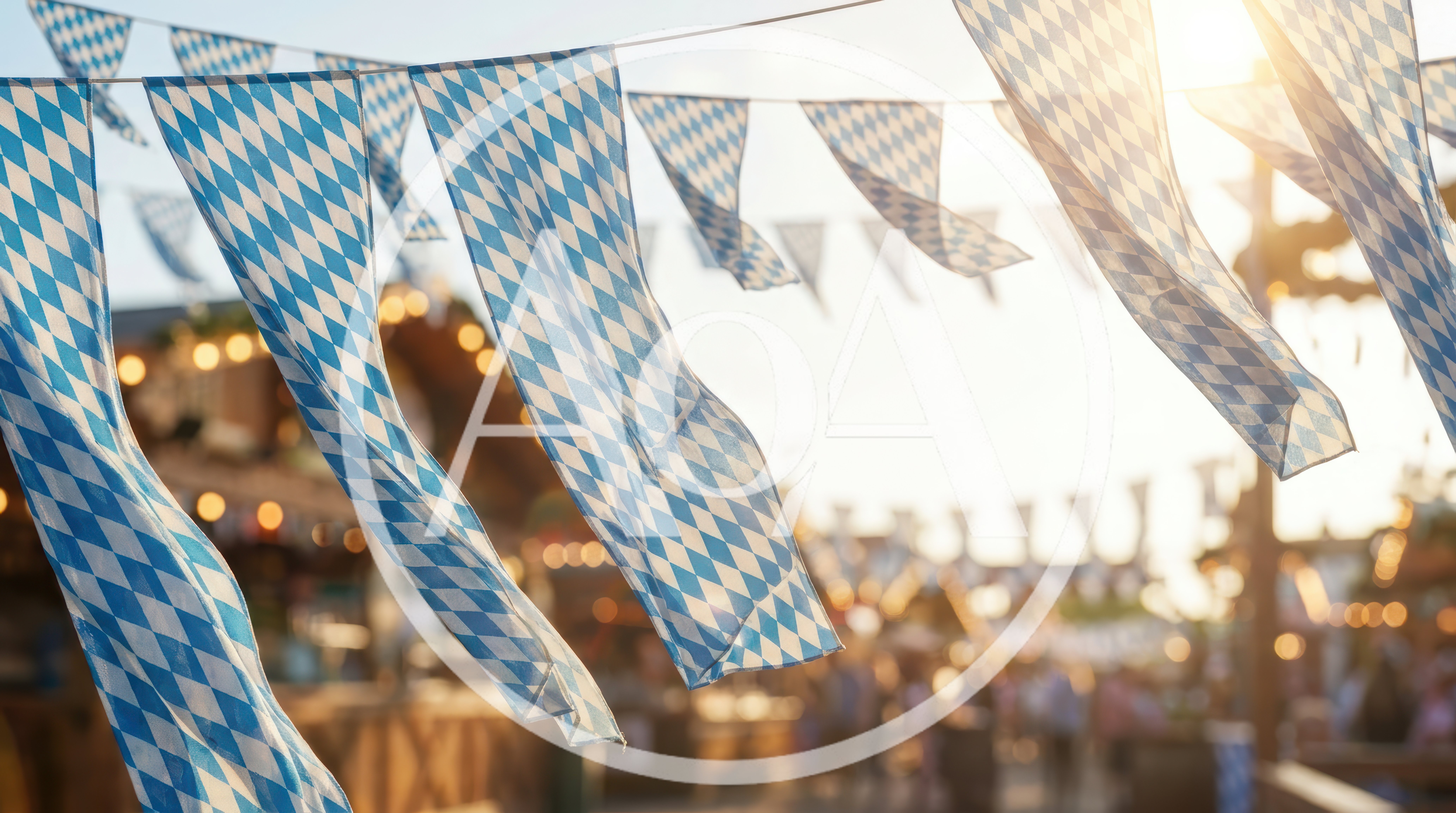 Bavarian Diamond Pattern Bunting Flags At Oktoberfest