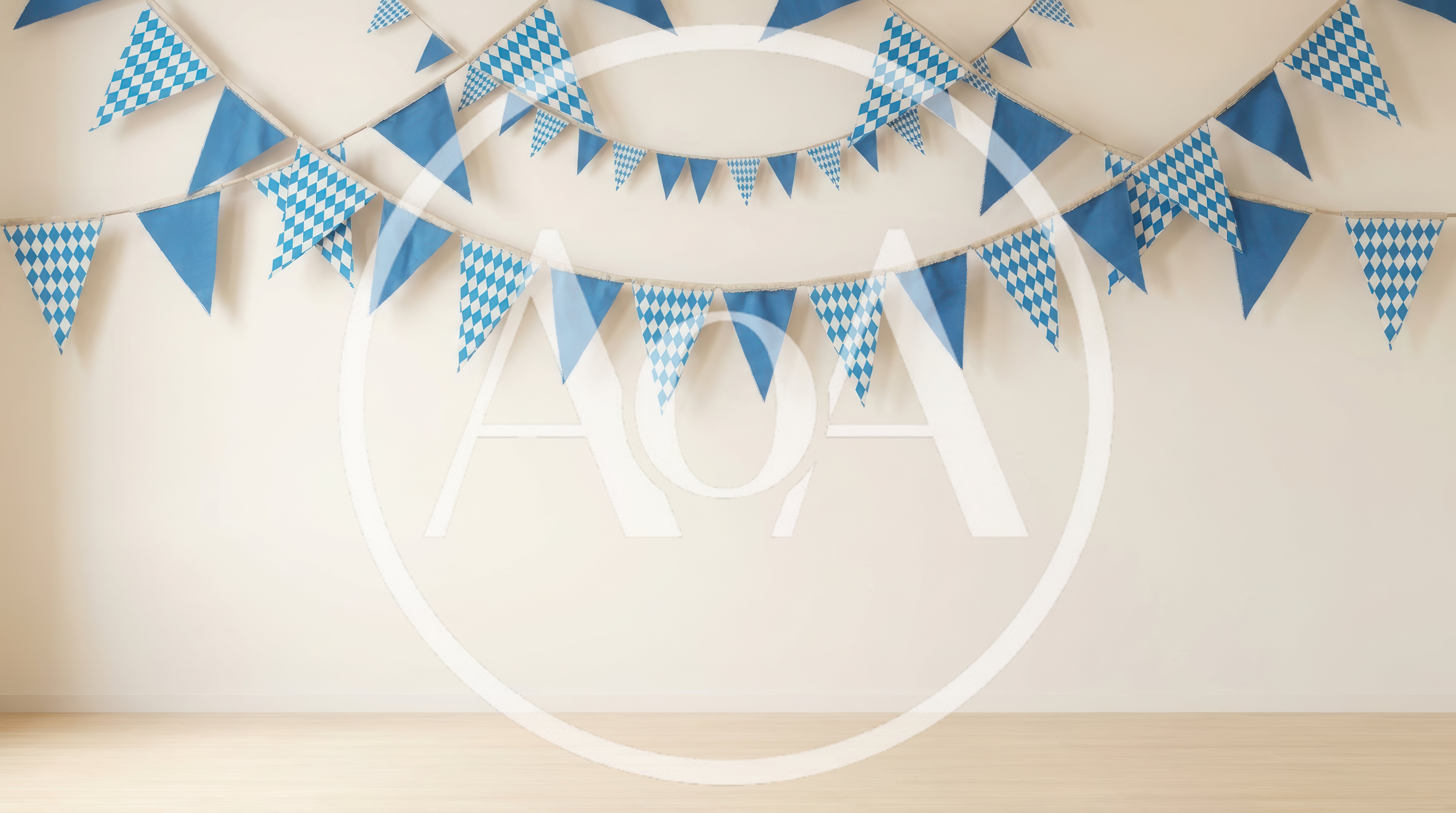 Bavarian Oktoberfest Bunting Flags Hanging On Wall
