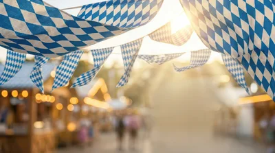 Oktoberfest Bavarian Diamond Pattern Bunting Decorations