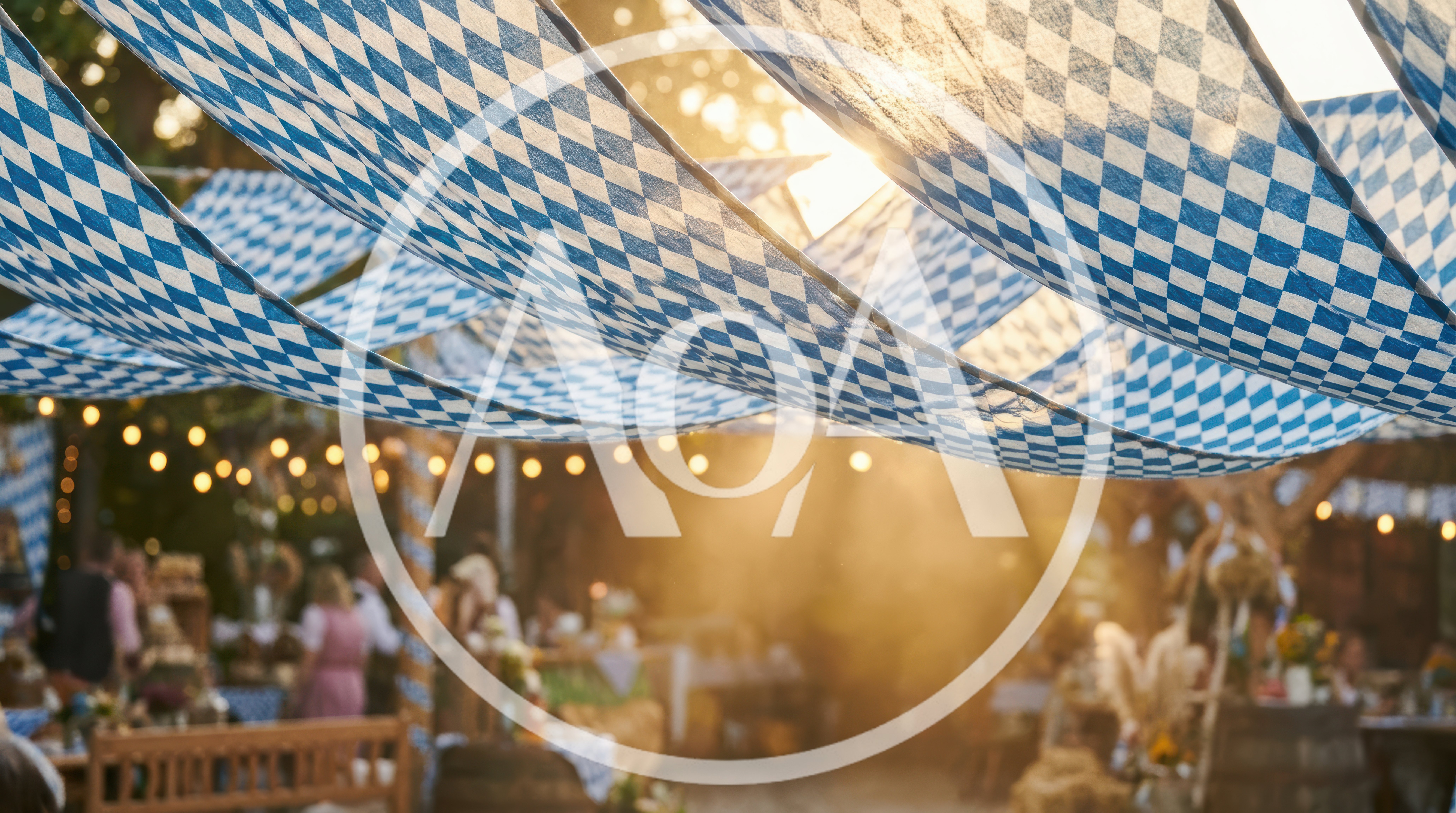 Oktoberfest Celebration With Bavarian Flag Canopy
