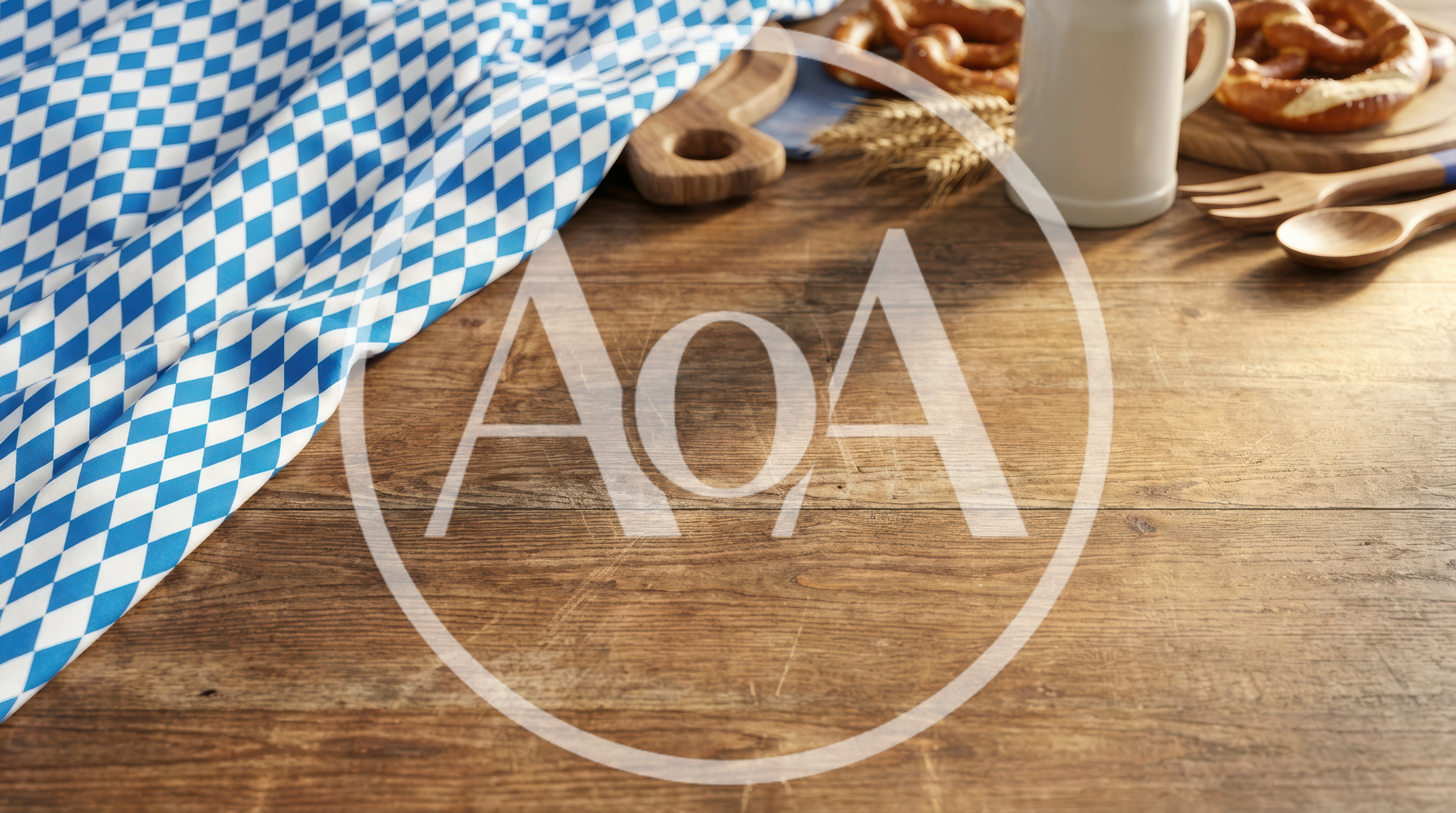 Oktoberfest Table Setting With Pretzels And Beer Mug